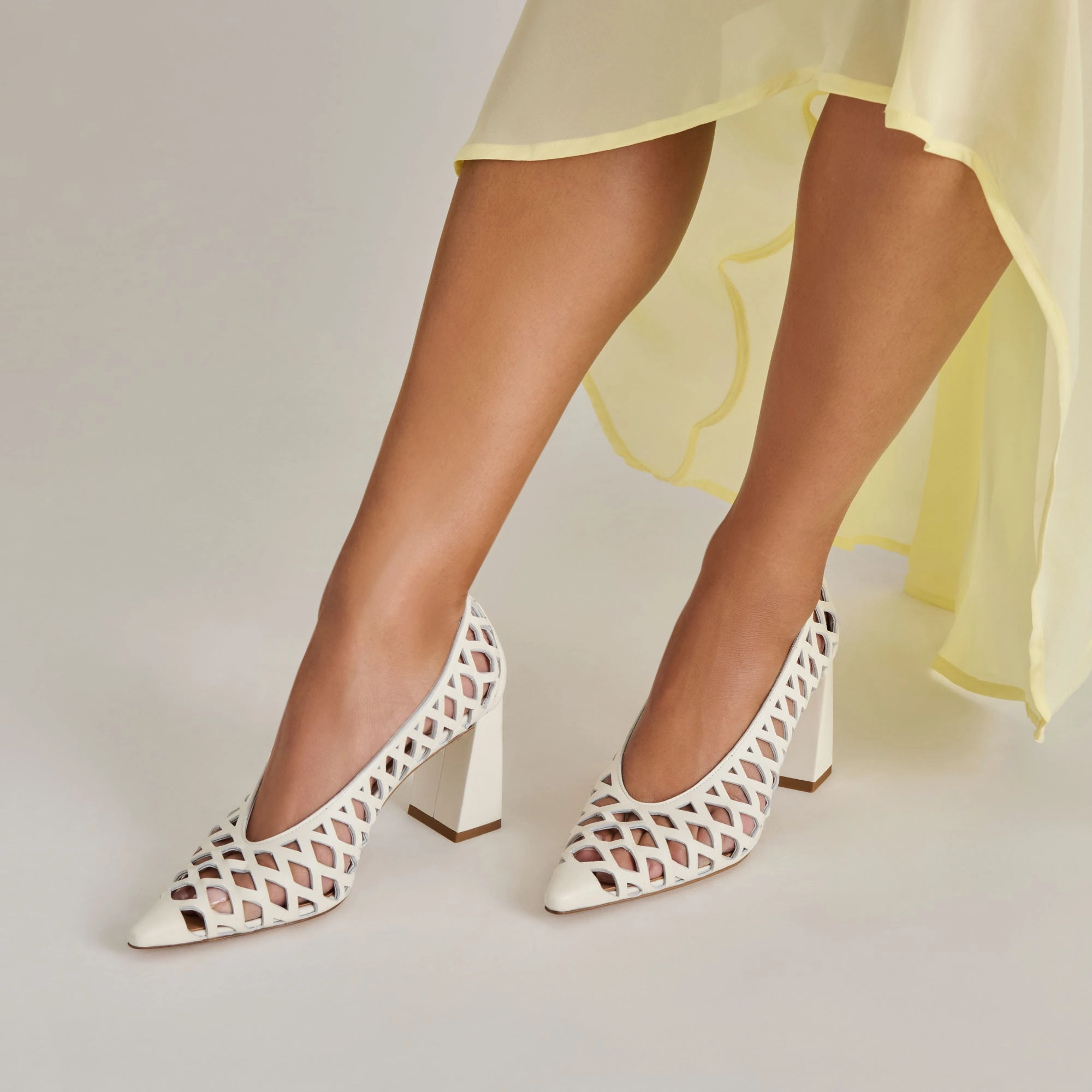 Stand Out TANYA HEELS BONE WOVEN LEATHER