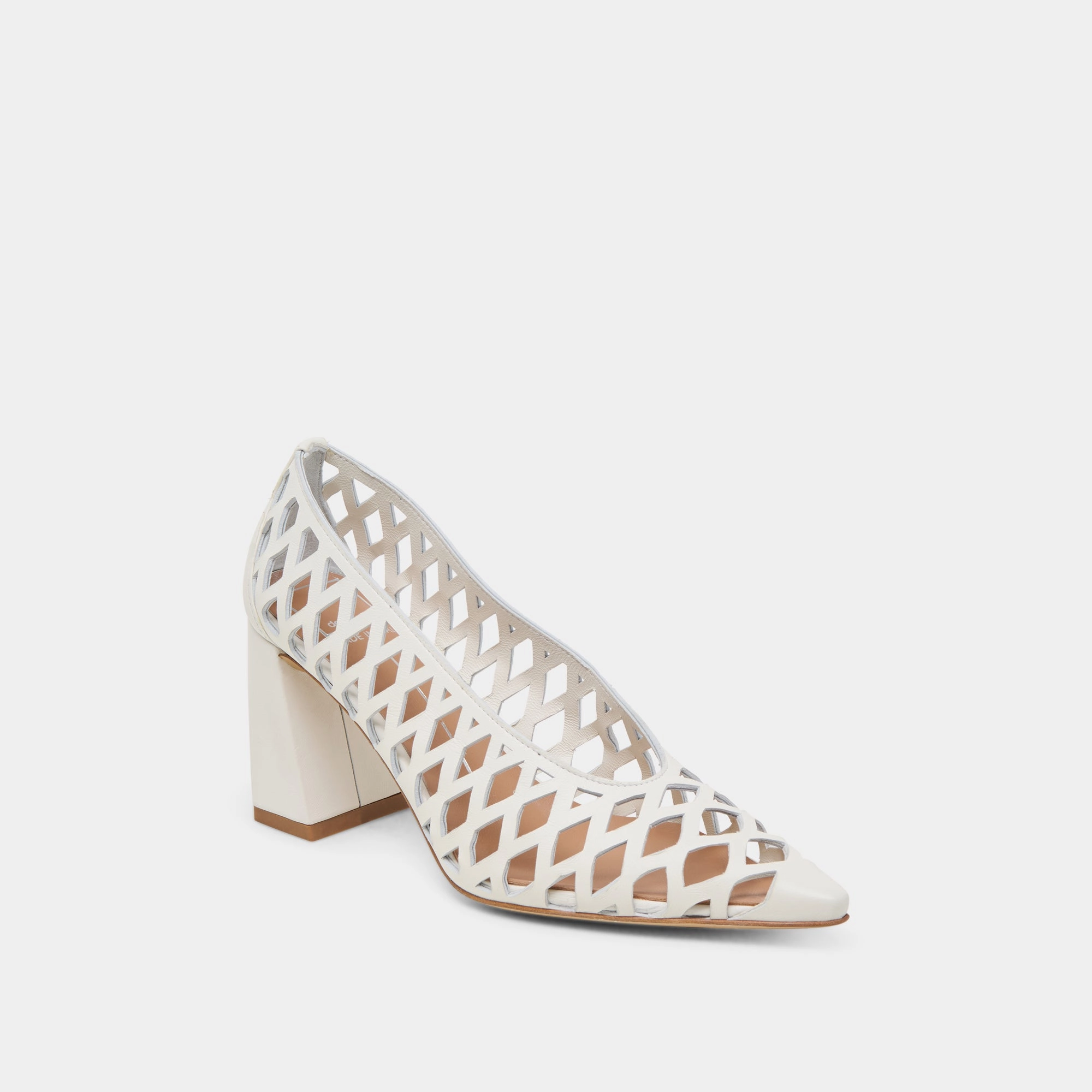 Wrapped Heel TANYA HEELS BONE WOVEN LEATHER