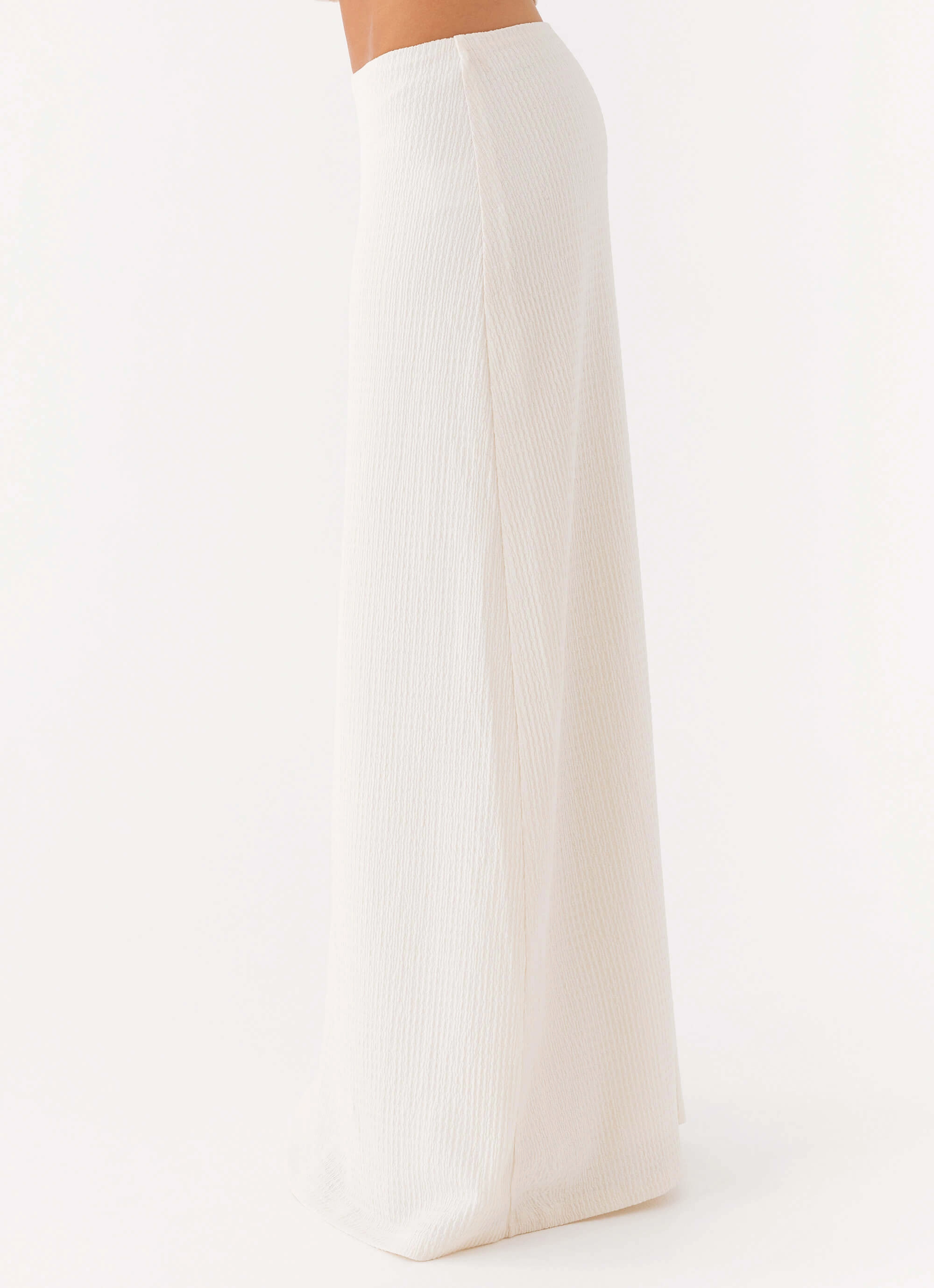 Tatum Low Rise Maxi Skirt - Ivory Media Feature Matte Finish