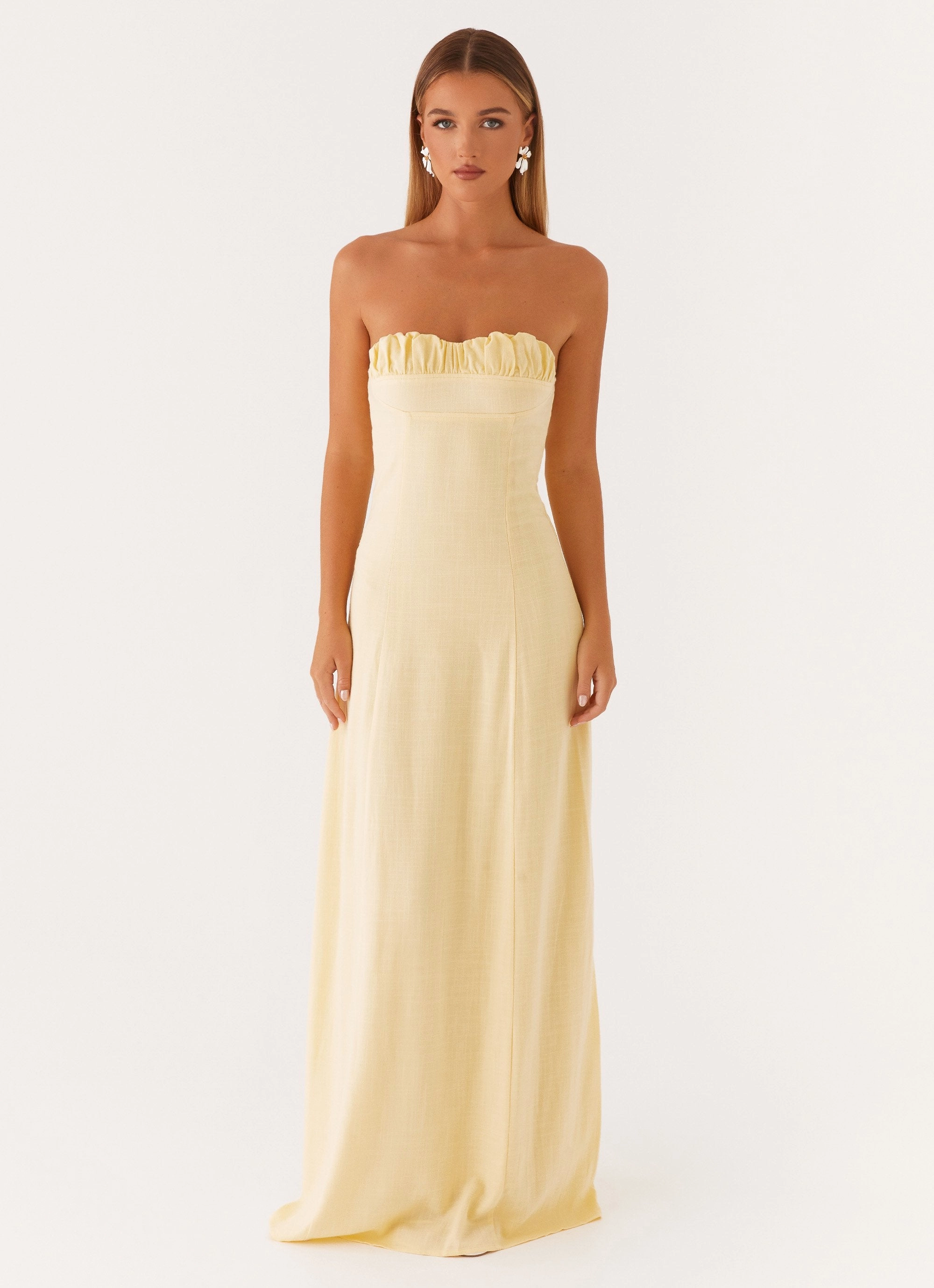 Casual Mode Tayla Linen Maxi Dress - Yellow