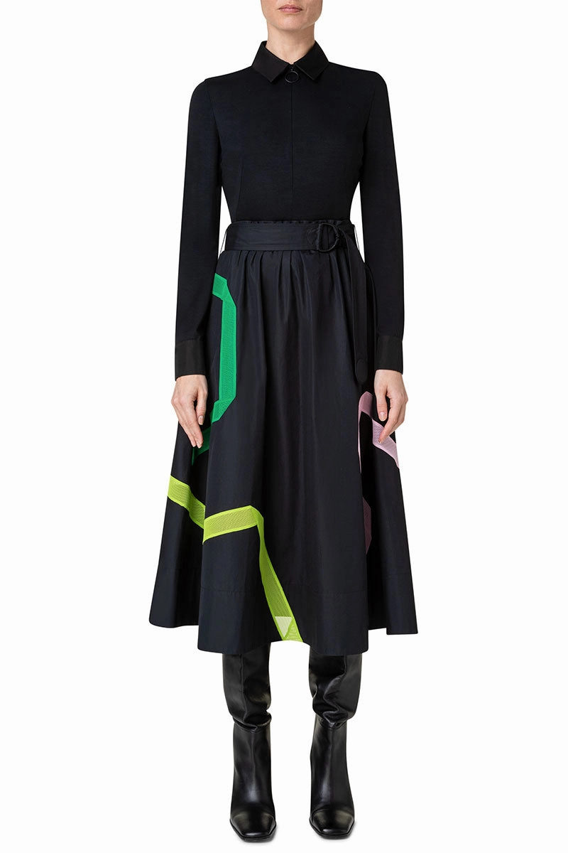 Techno Mesh Tape Intarsia Dress Premium Material