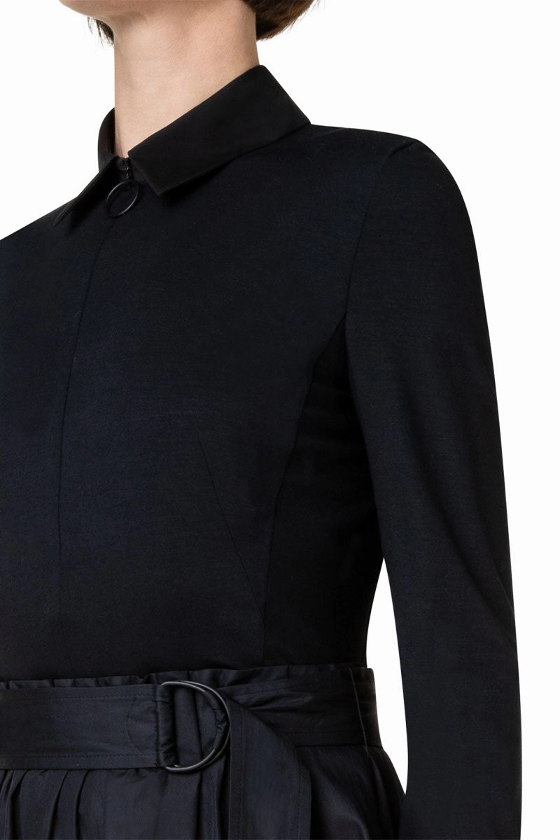 Chic Mom Dreamy Layers Techno Mesh Tape Intarsia Dress