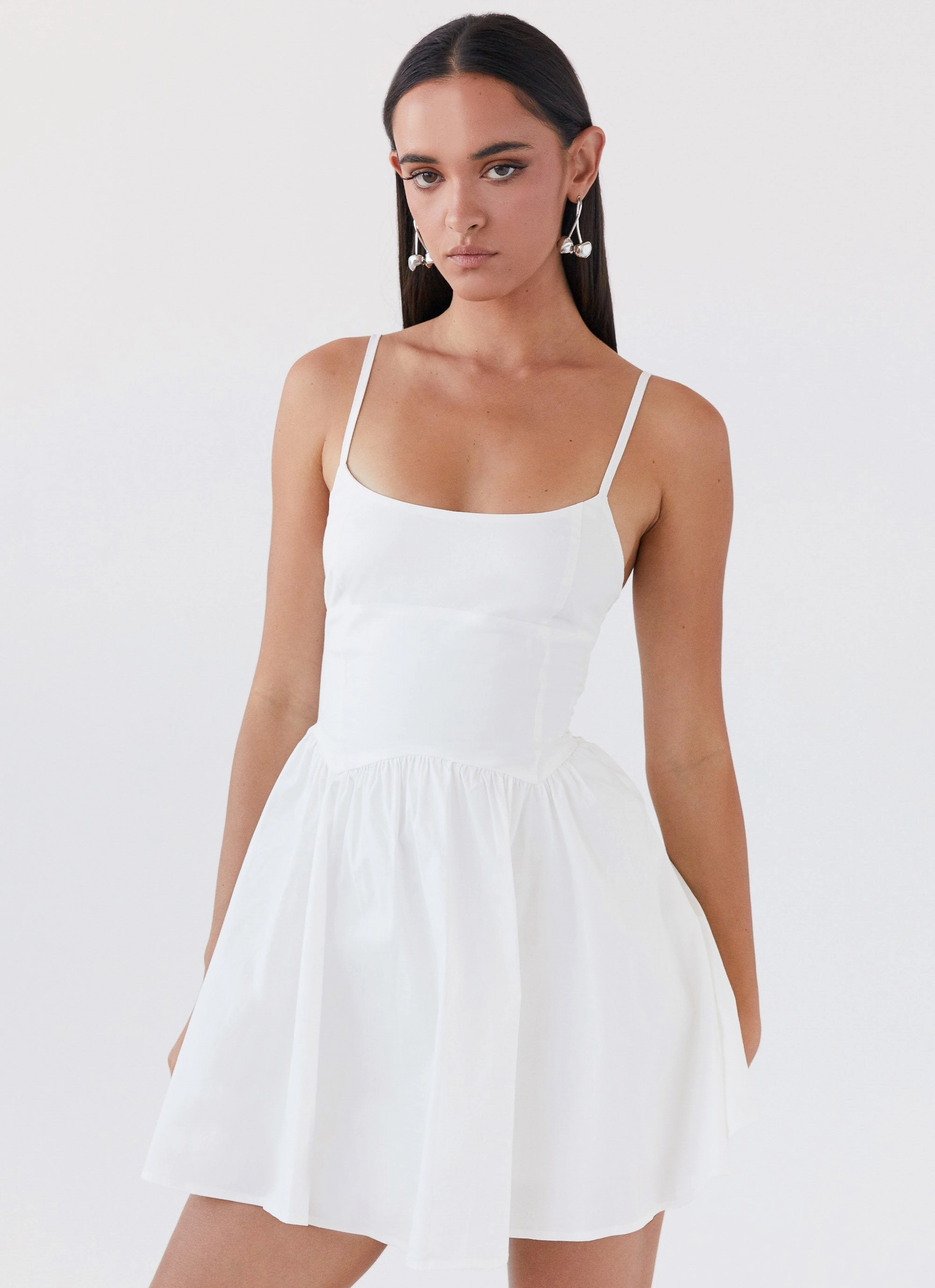 Tesoro Mio Mini Dress - White Refined Line Classic A-line design