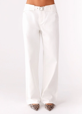 Texas Low Rise Jeans - White Lightweight Material