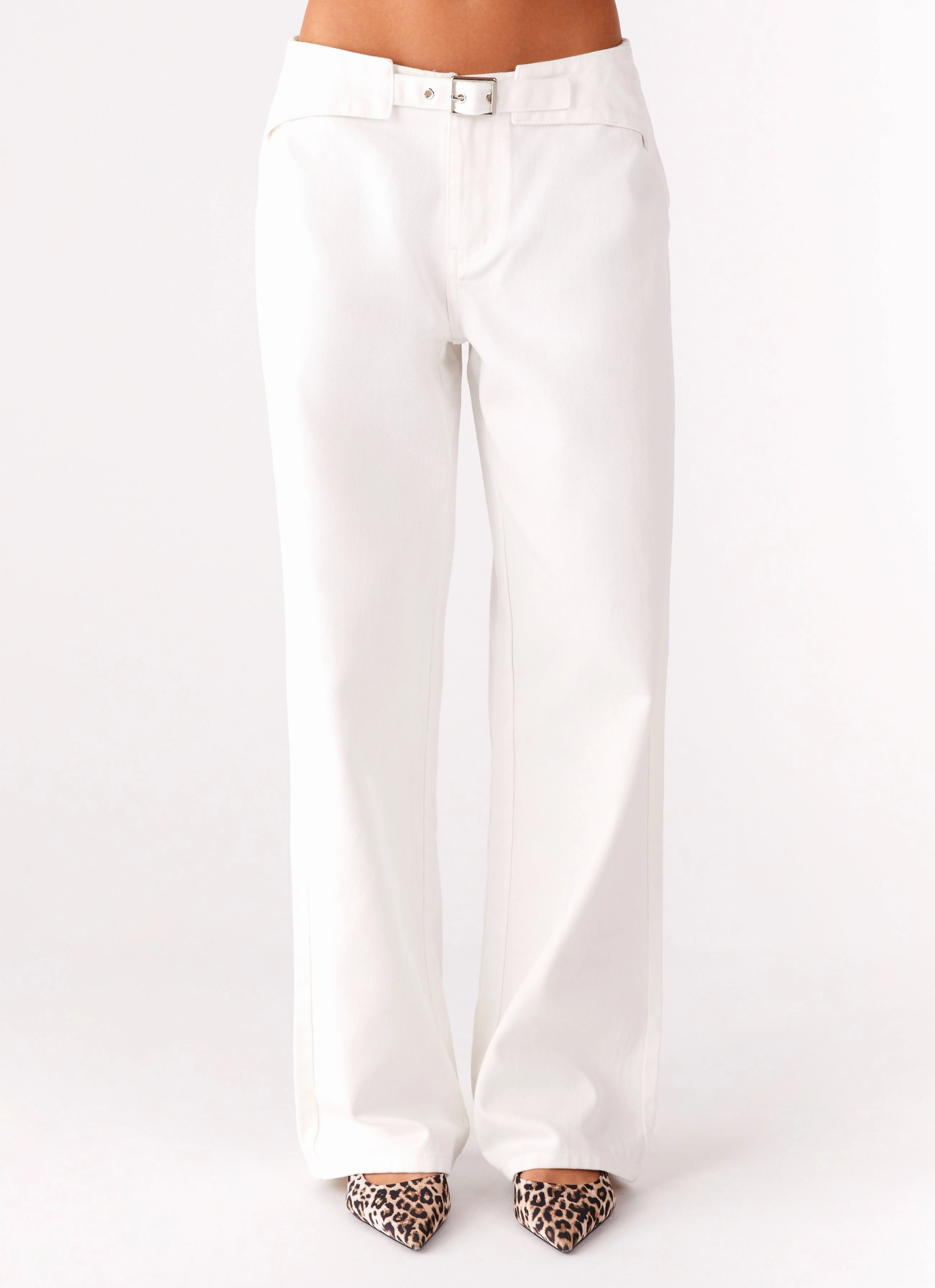 Texas Low Rise Jeans - White Lightweight Material