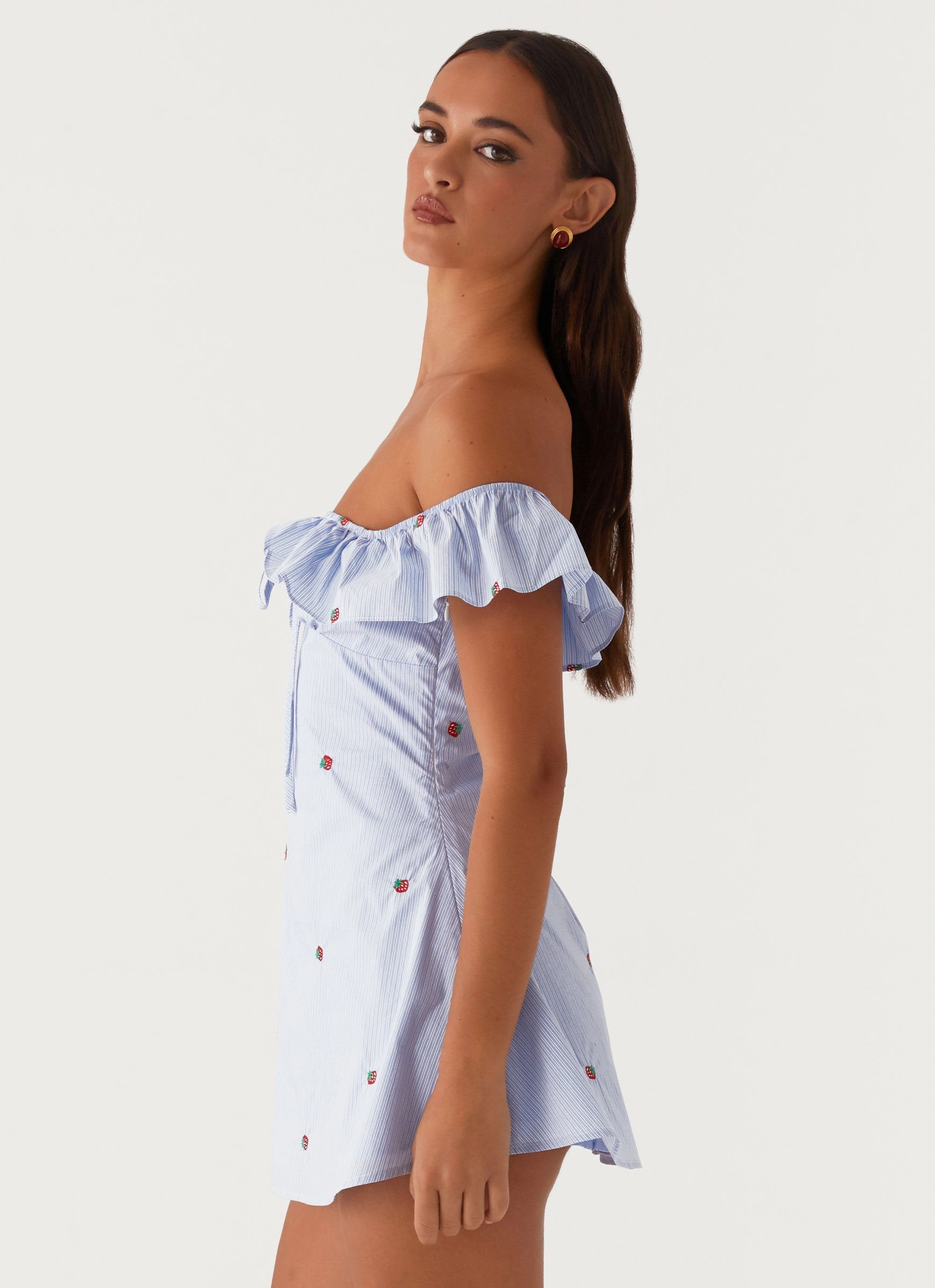 Eco-friendly Flowing Fit Texas Sun Linen Mini Dress - Blue