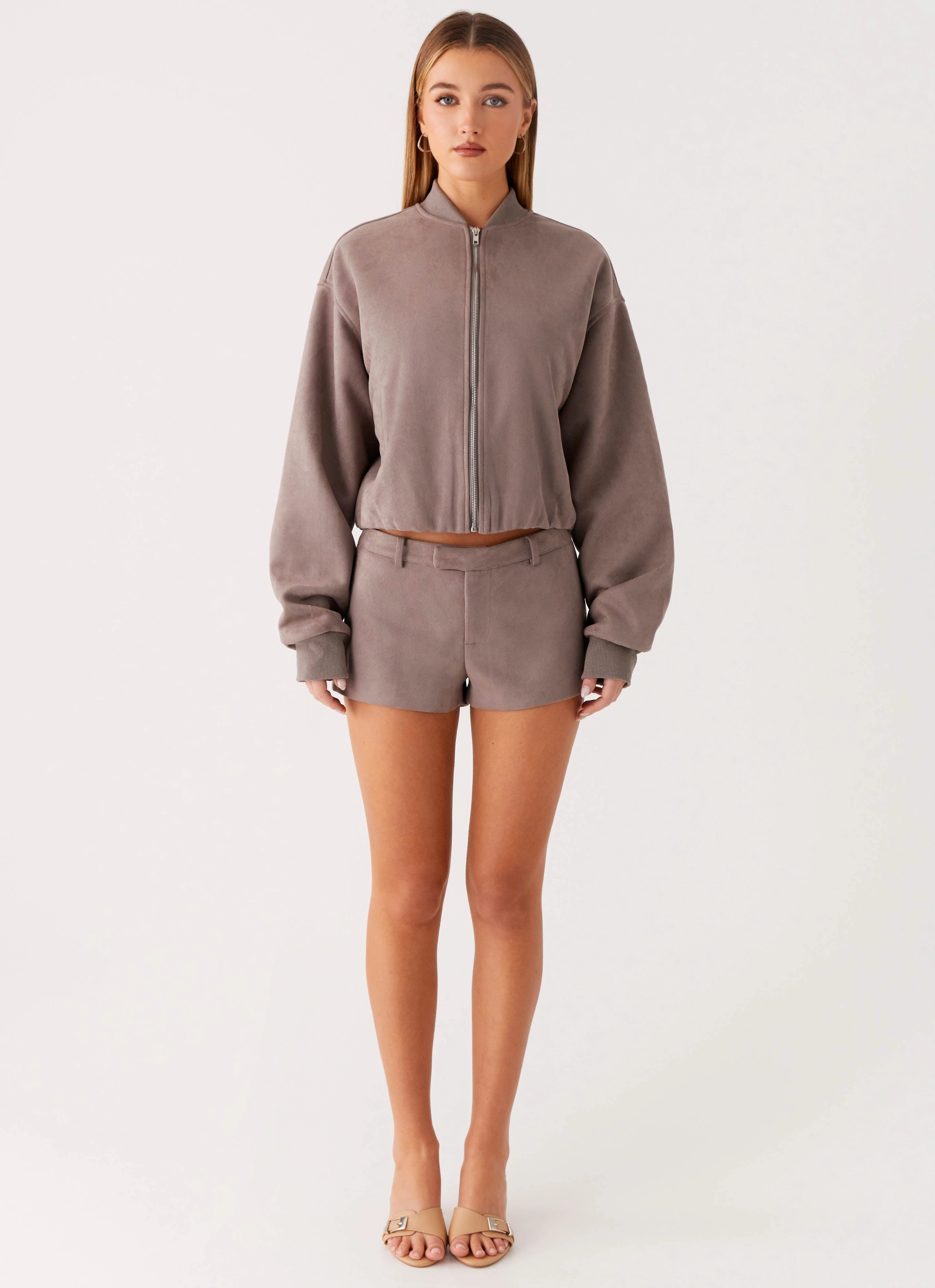 Leather shorts Thats Chill Mini Shorts - Grey