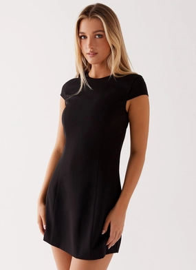 Versatile Cut Tia Mini Dress - Black