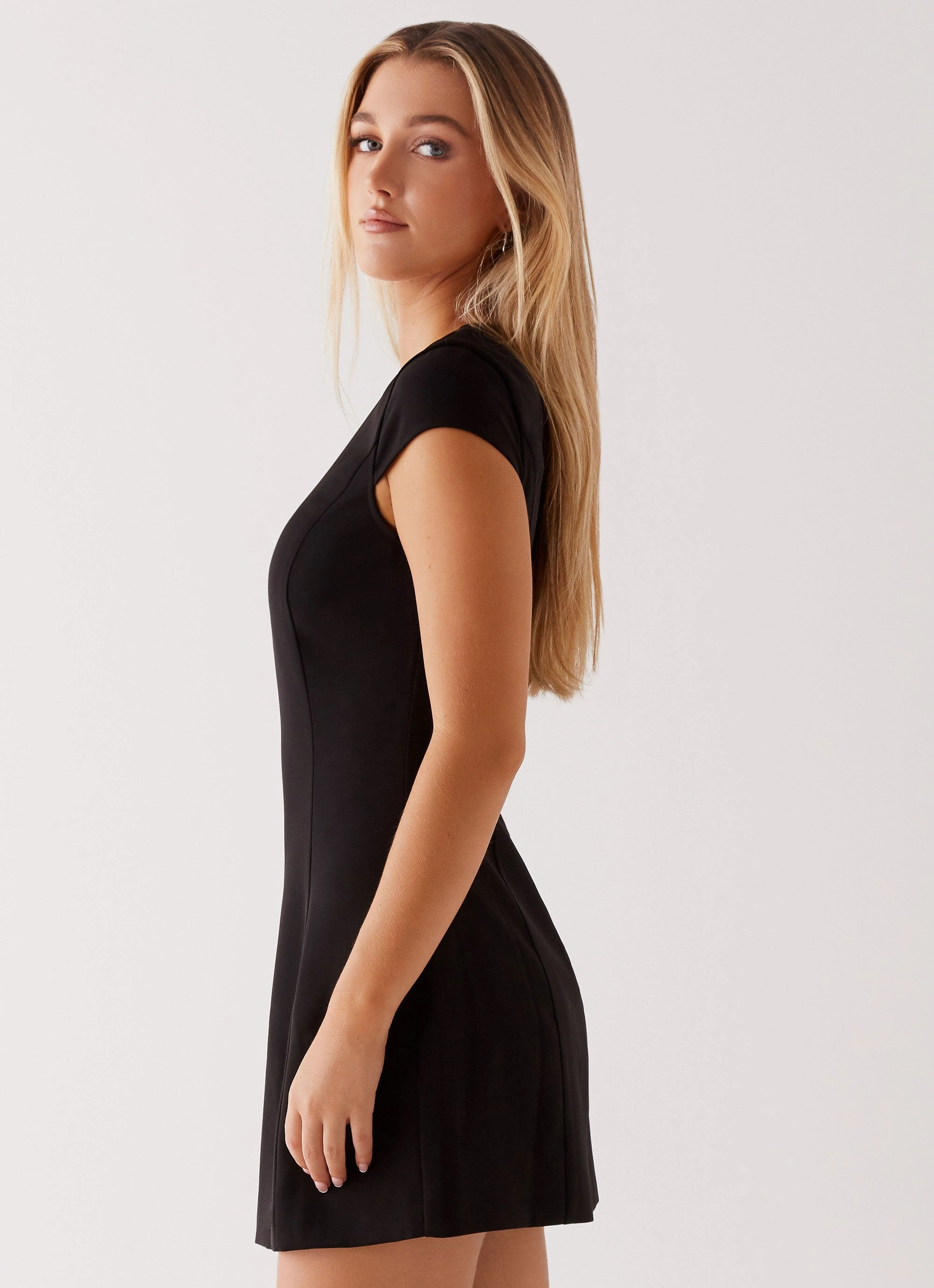 Tia Mini Dress - Black Sage Detail