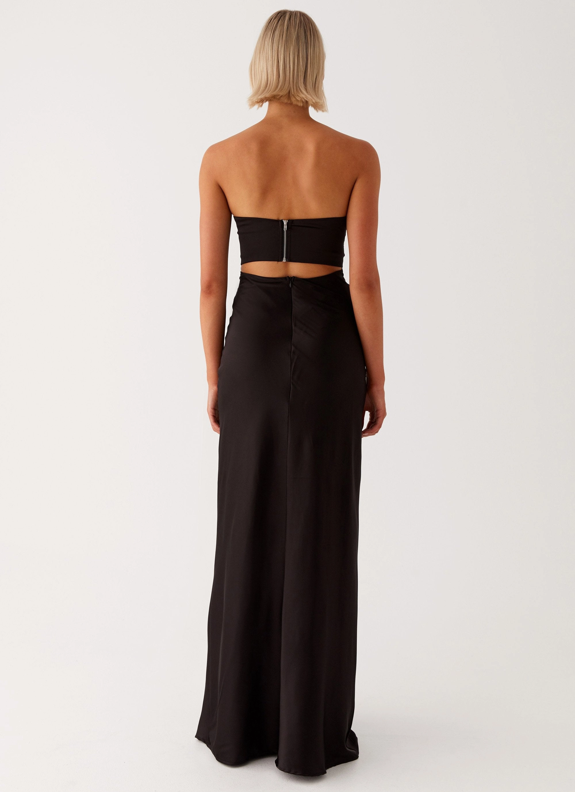 Tianna Strapless Maxi Dress - Black Luxury-Fabric