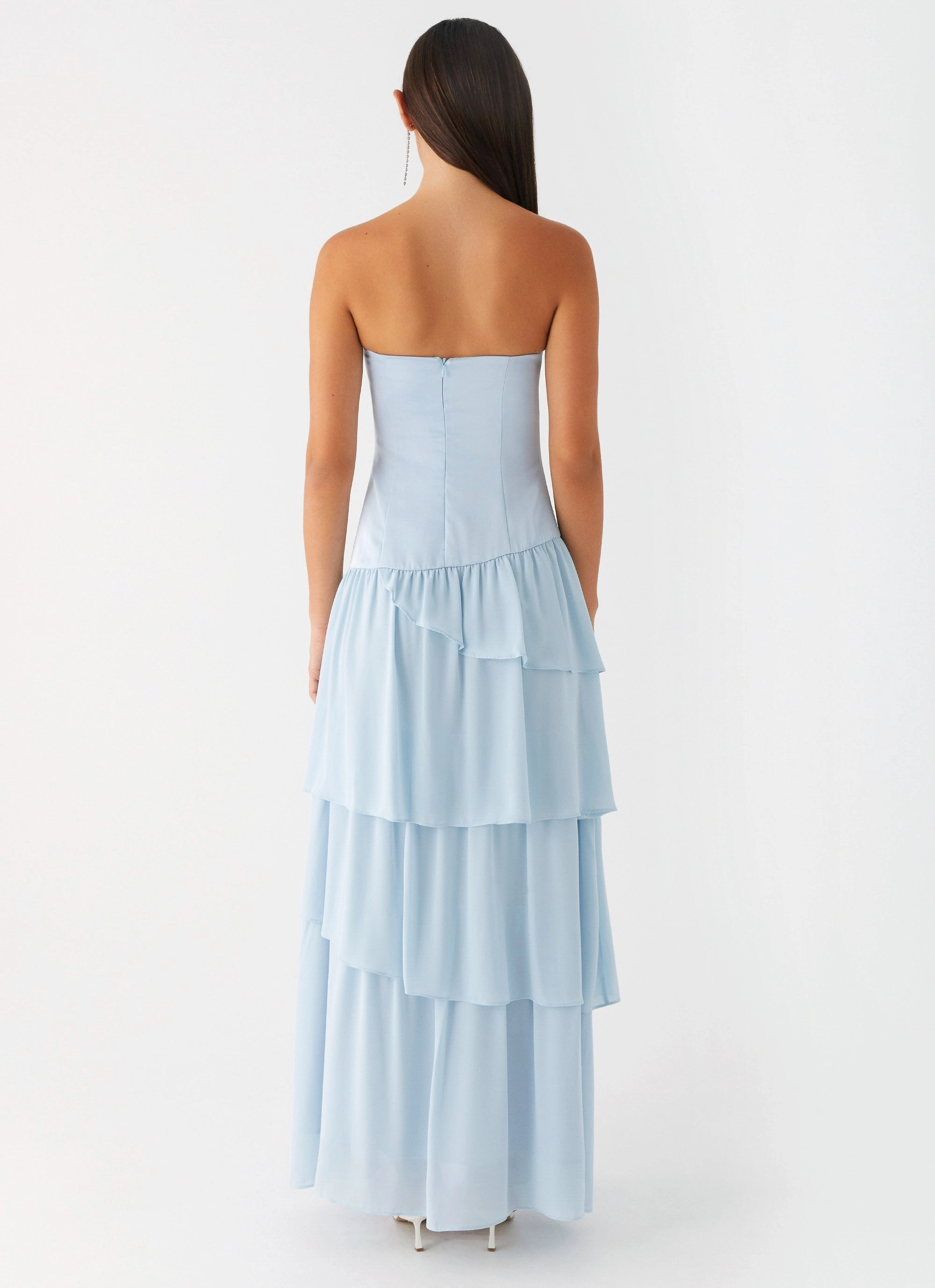 Chic Waistband Our Story Maxi Dress - Pastel Blue