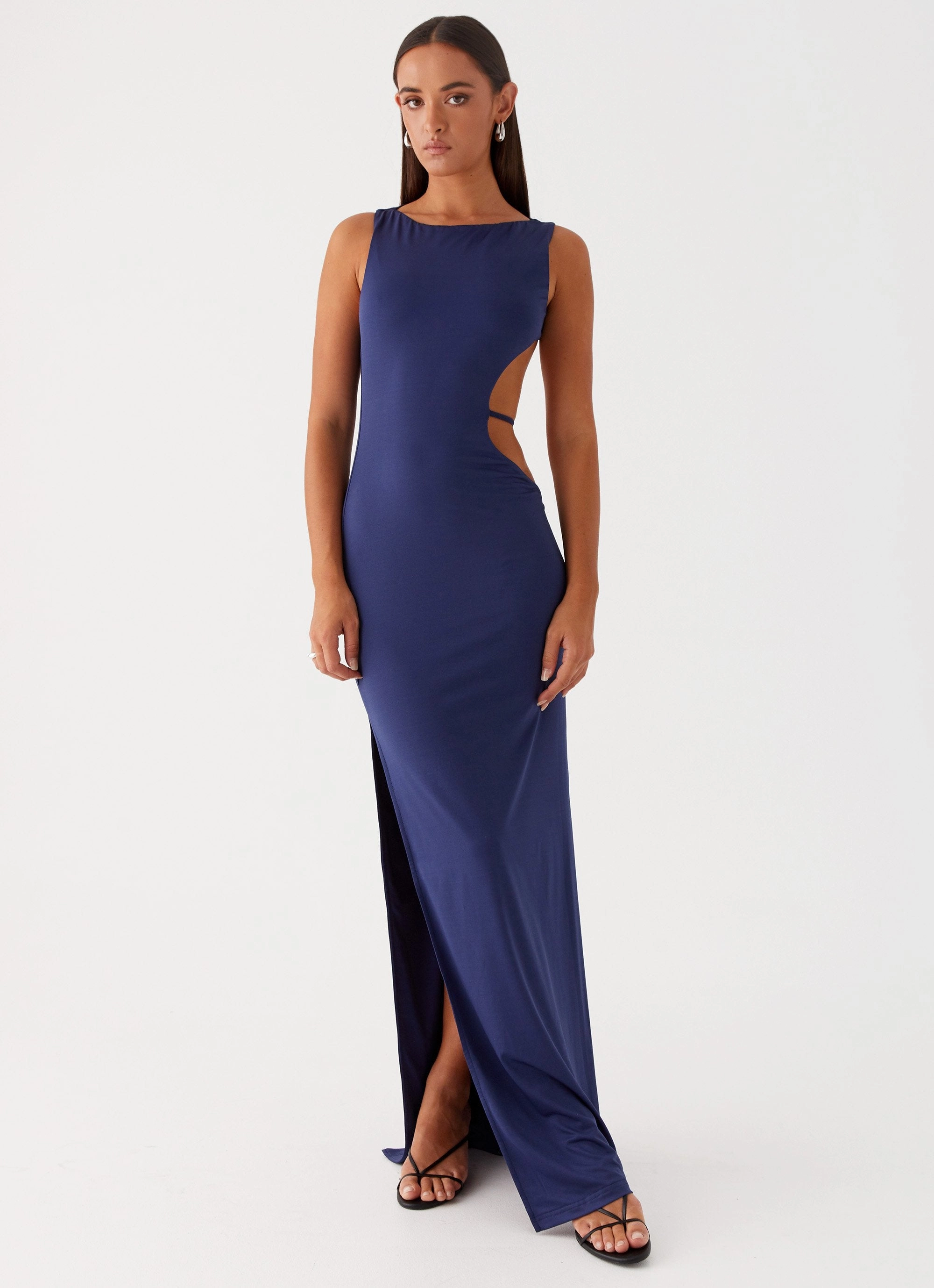 Sutton Maxi Dress - Navy Contrast-Panel