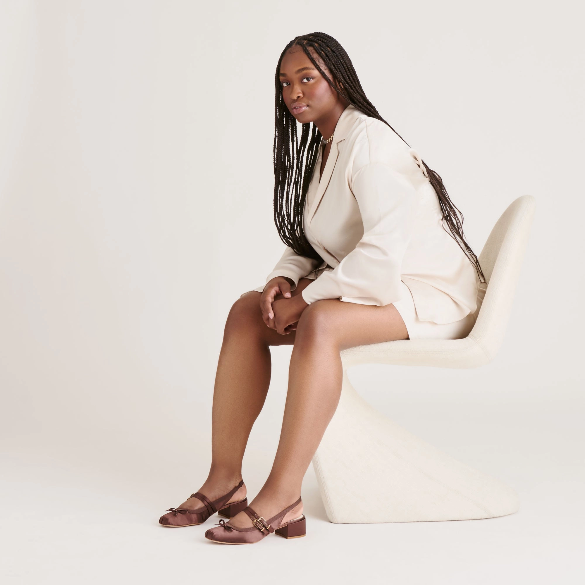 Comfortable Walk Gift Guard LORIS HEELS MAHOGANY SATIN