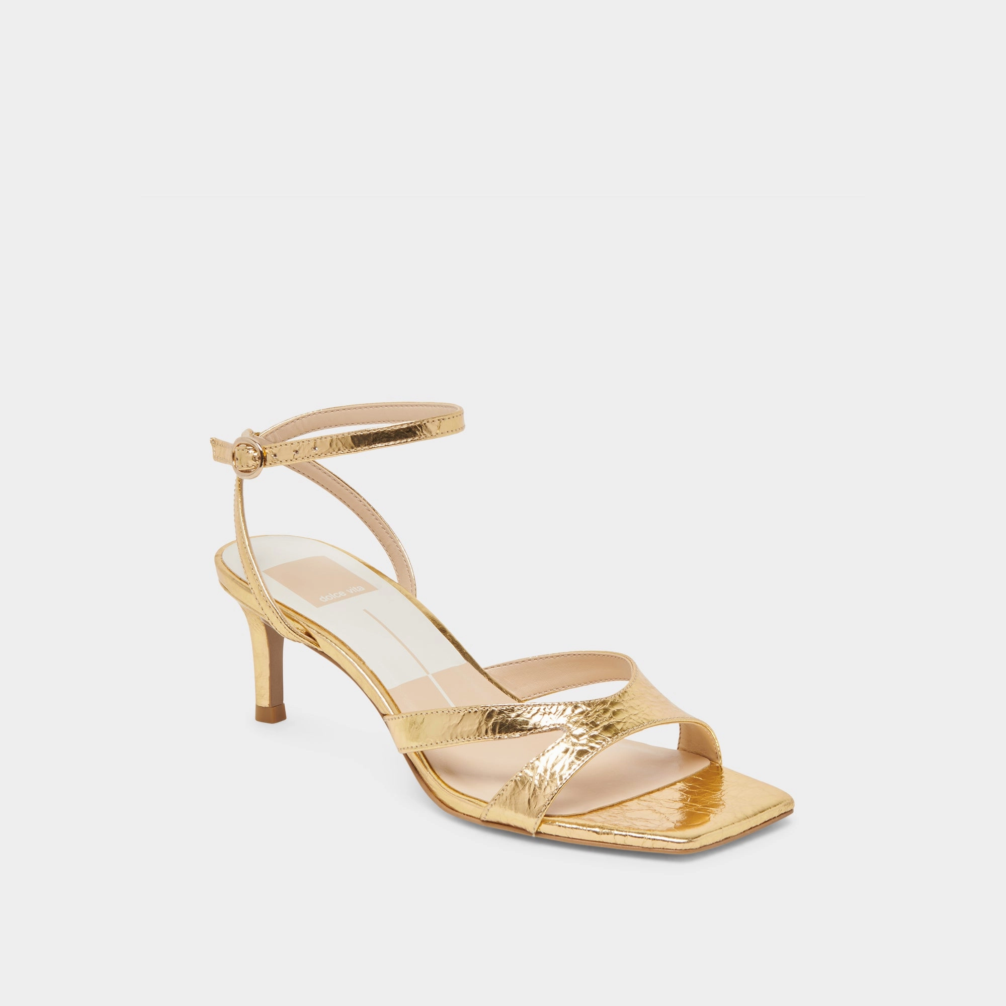 BECKI HEELS GOLD DISTRESSED LEATHER Designer Finish Sophisticated Look
