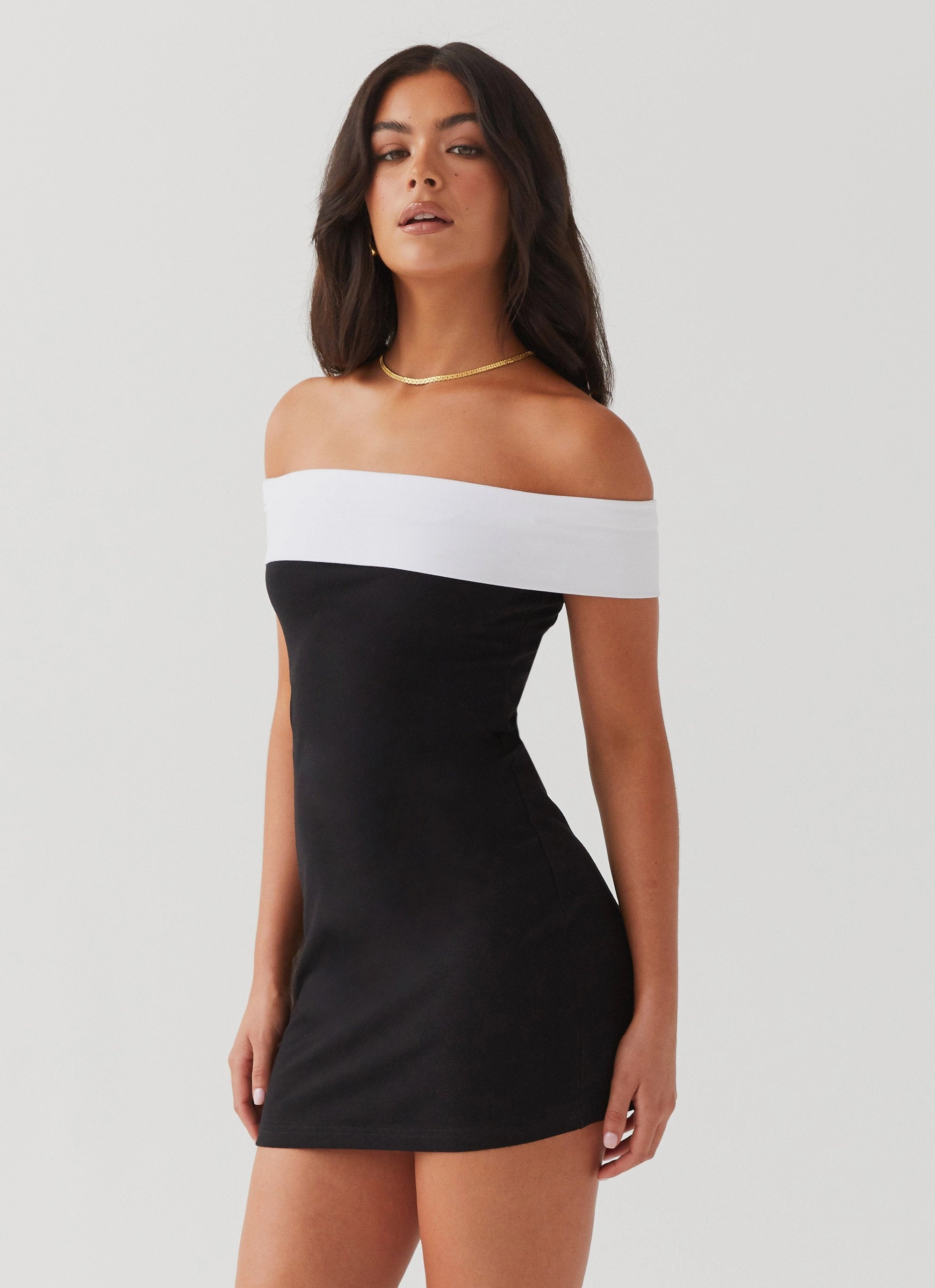 Diamonds and Pearls Mini Dress - Black Classic Layering