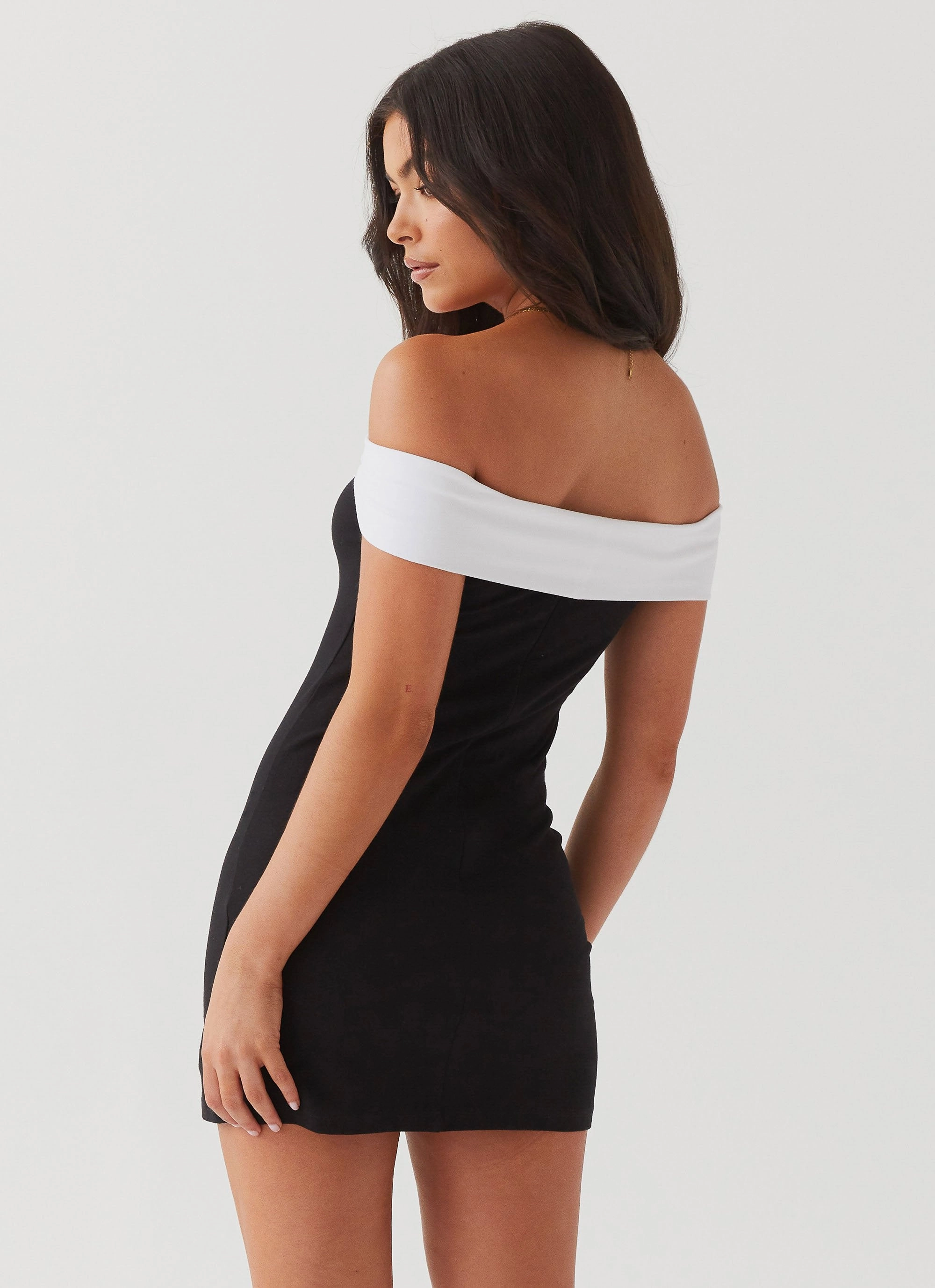 Diamonds and Pearls Mini Dress - Black plus-size