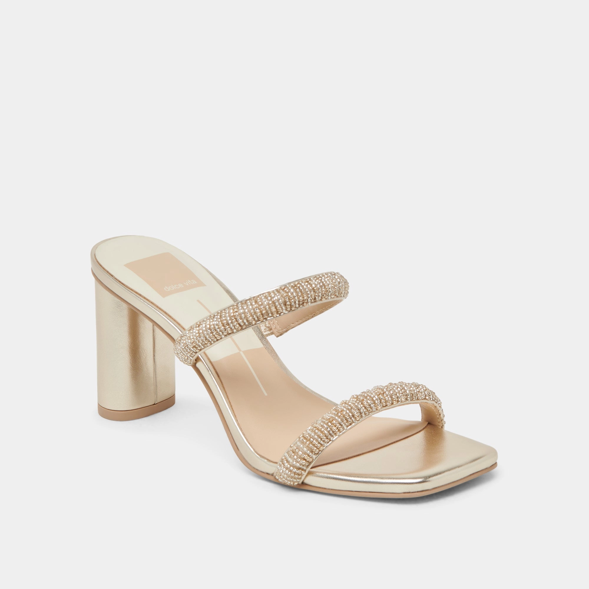 Icon Glam Chic Boots NOLAH HEELS GOLD MULTI BEADS