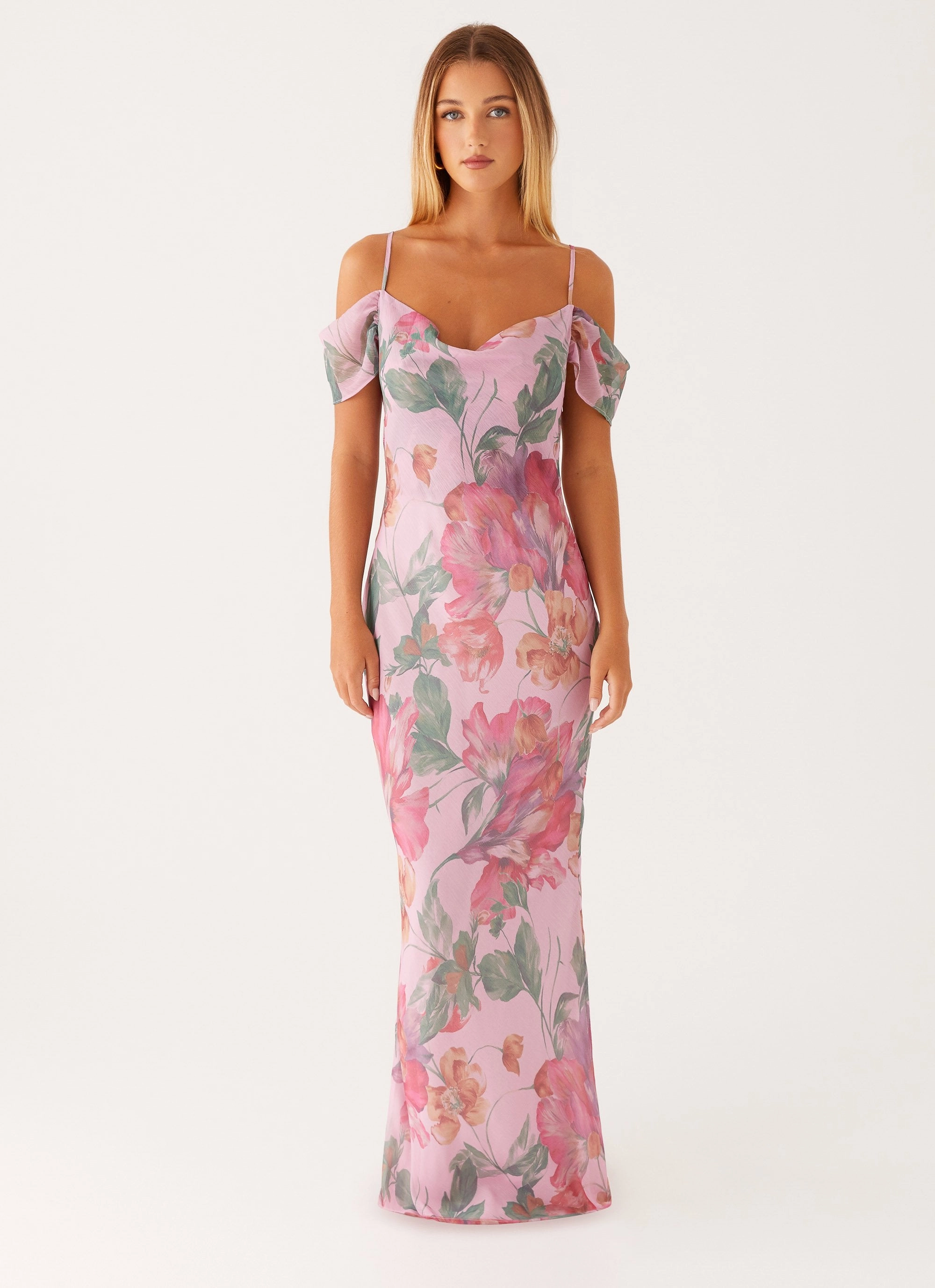 Seline Maxi Dress - Pink Floral Best-Seller Special-Occasion