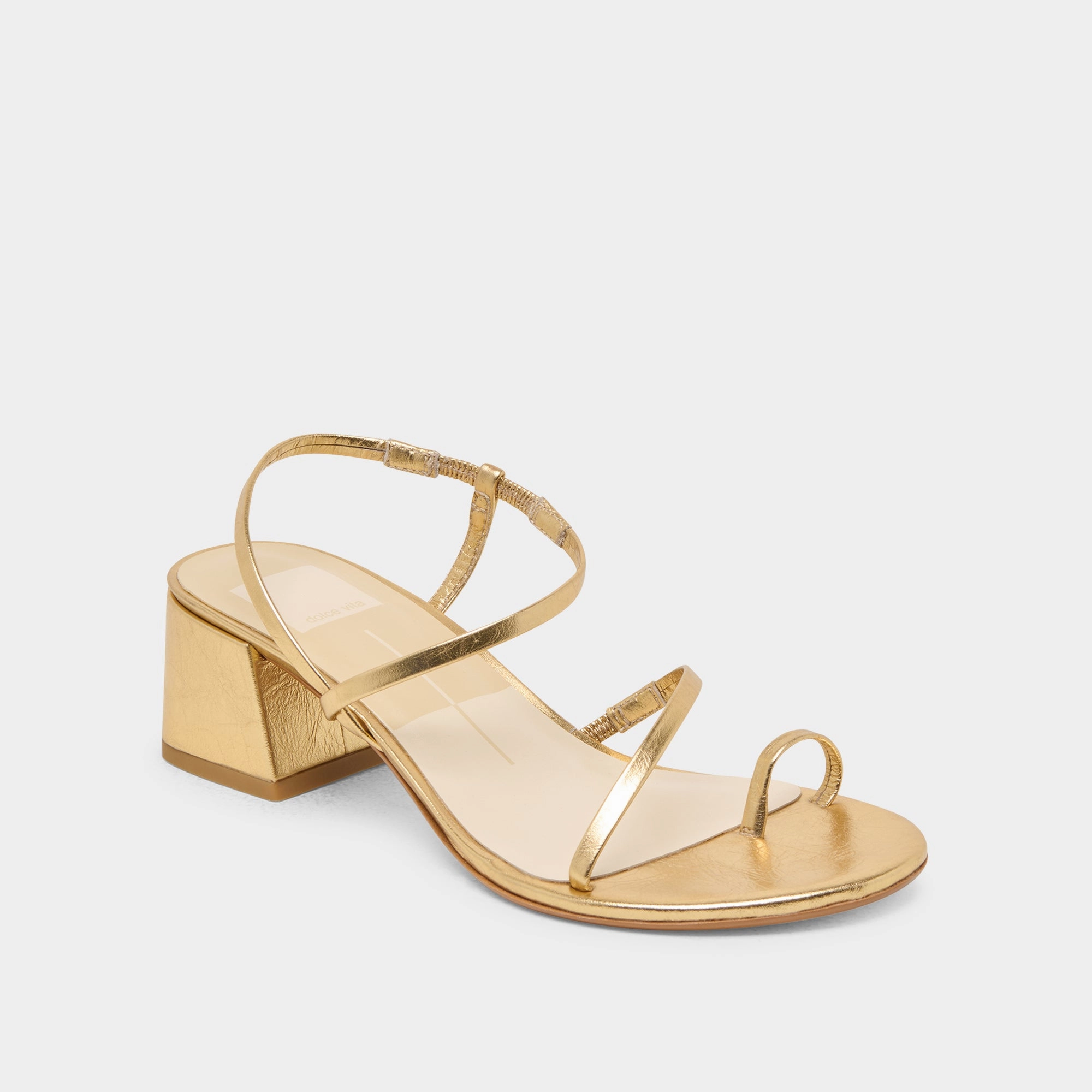 TRINI HEELS GOLD LEATHER Designer Look