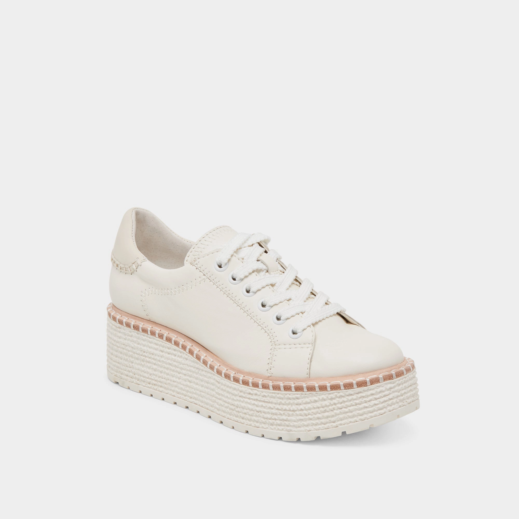 Comfortable Strapping Comfortable Sockliner TWAIN SNEAKERS WHITE LEATHER