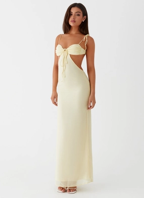 Versatile Design Day To Night Tyra Ruched Maxi Dress - Yellow