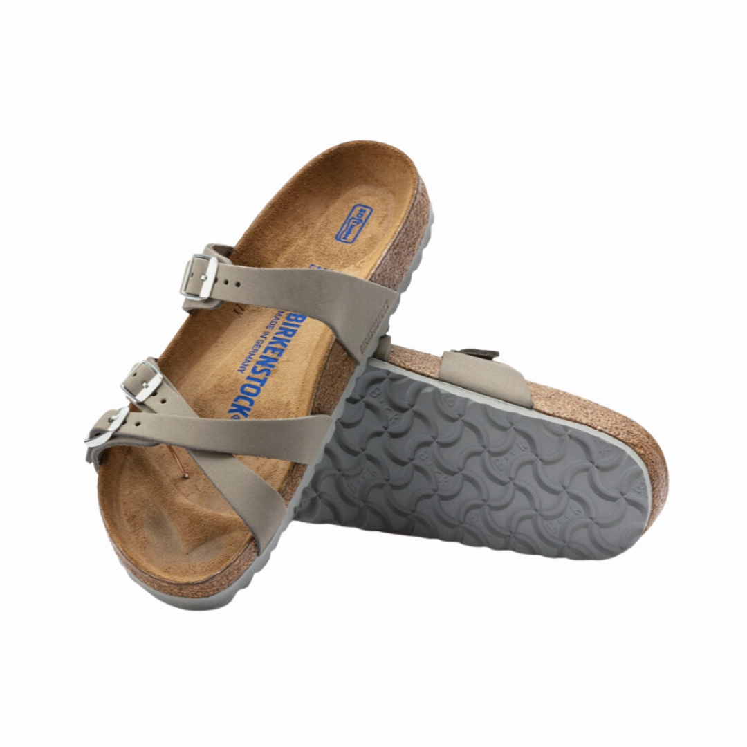 Beach Ready Non Toxic Construction Women's Franca Soft Footbed (Nubuck Leather) - Dove Grey