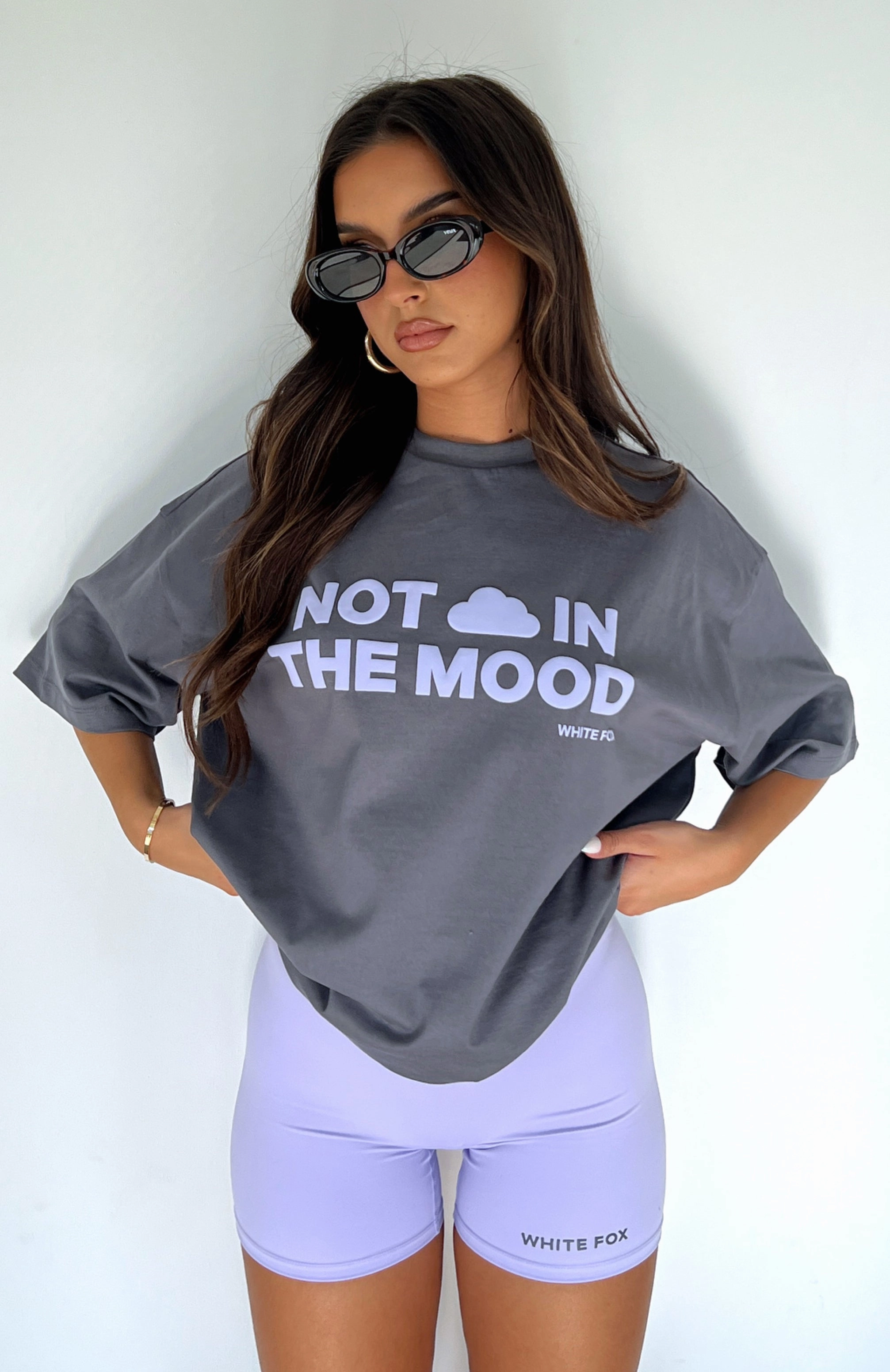 Denim shorts Just To Be Popular Bike Shorts Lilac