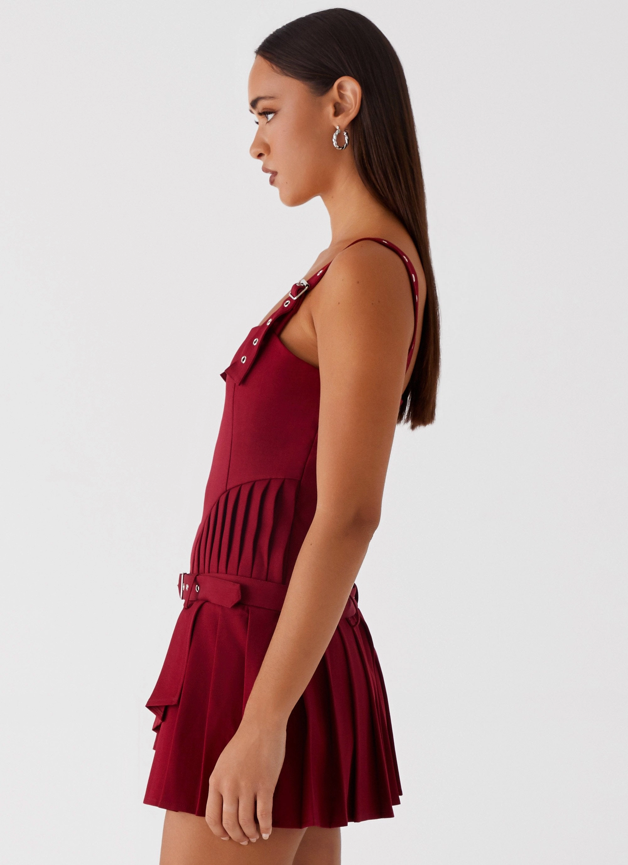 Lounge Vibe Uma Mini Dress - Cherry Red
