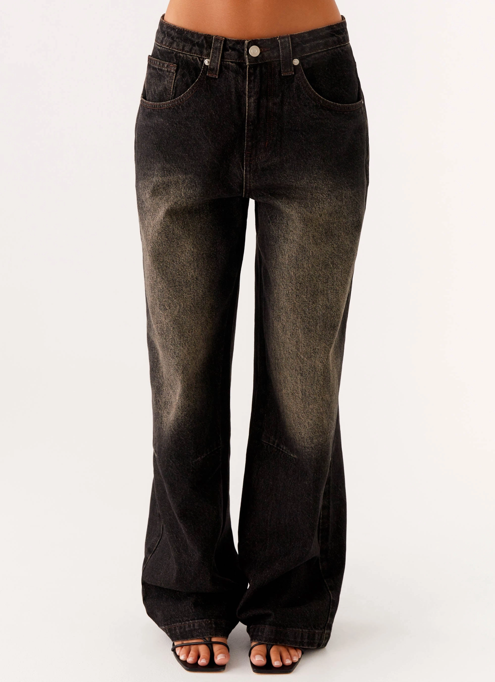 Everyday Vibrant Core Style Pera Baggy Denim Jeans - Brown Wash