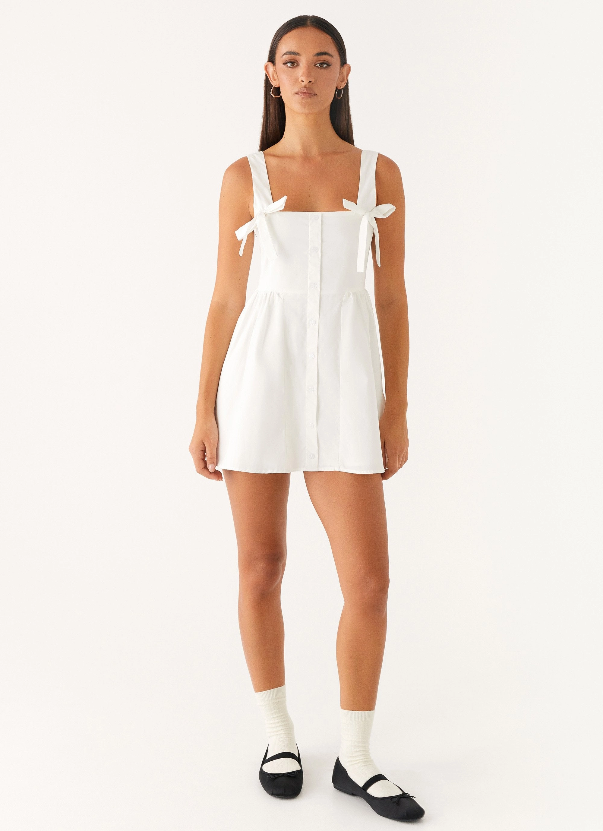 Unconditional Mini Dress - White AdjustableStraps Vibrant Style