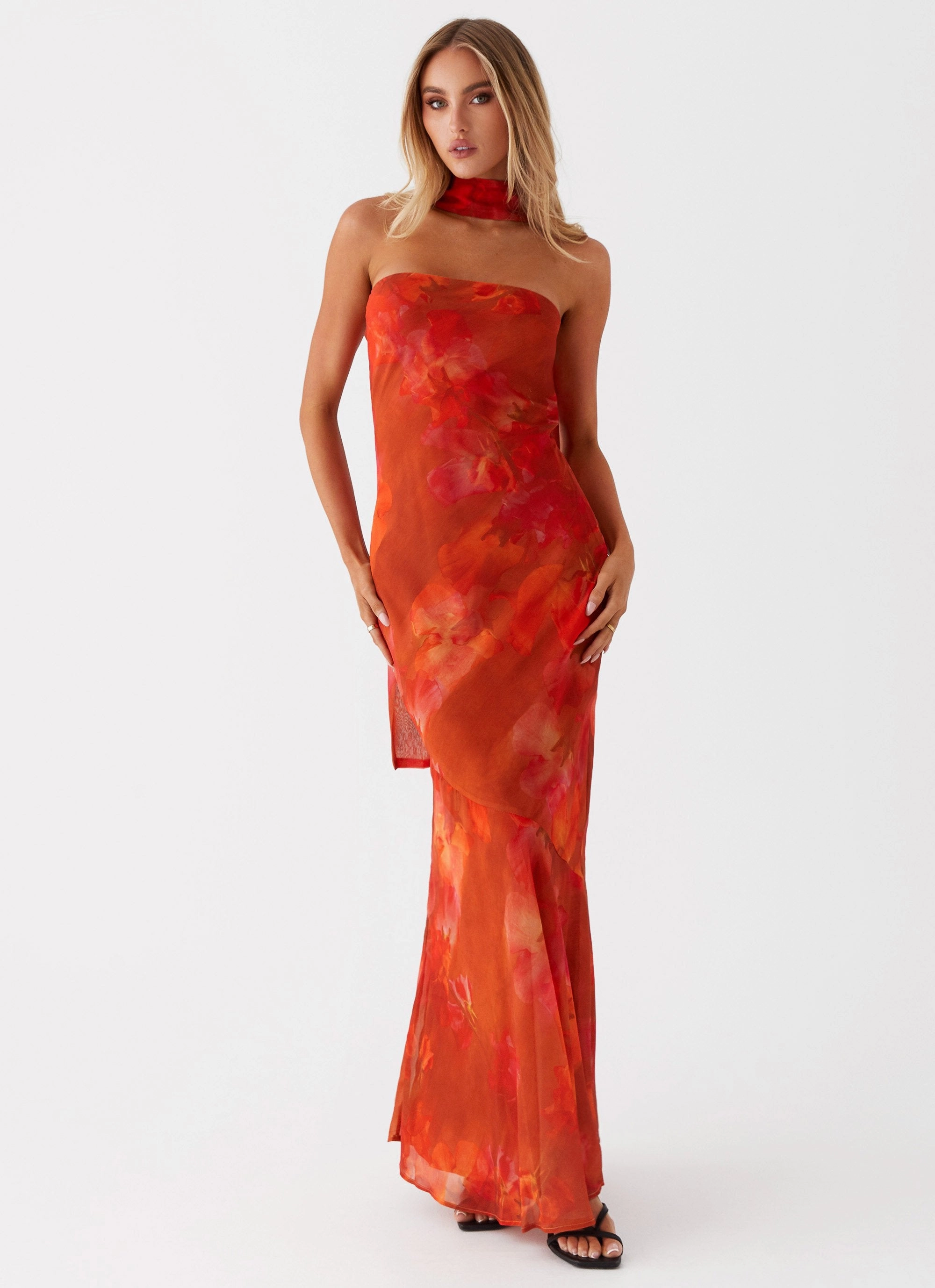 FlexibleClosure Tailored Waistband Under The Pagoda Maxi Dress - Amber