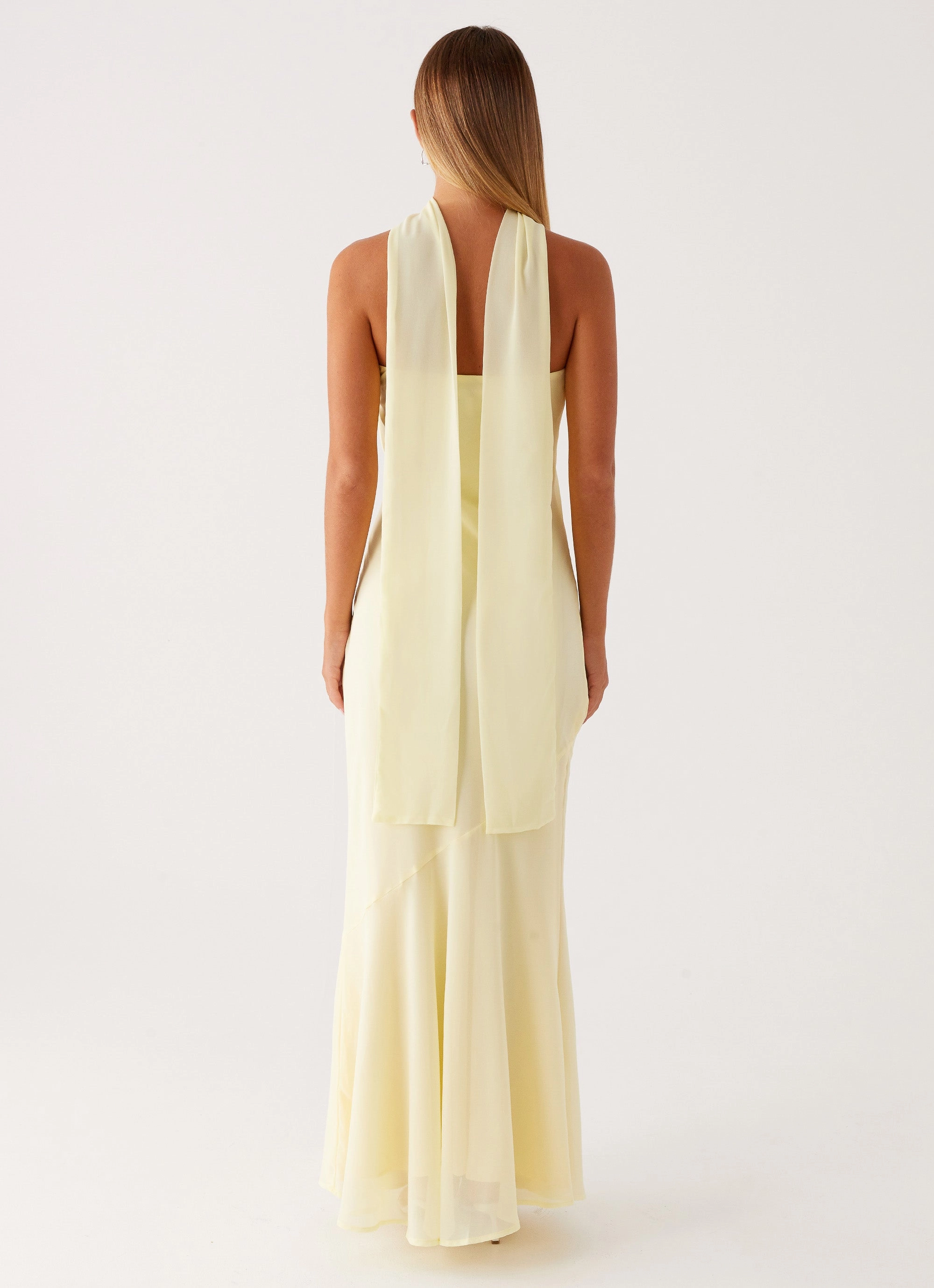 Under The Pagoda Maxi Dress - Yellow Elegant Mature Tailored Waistband