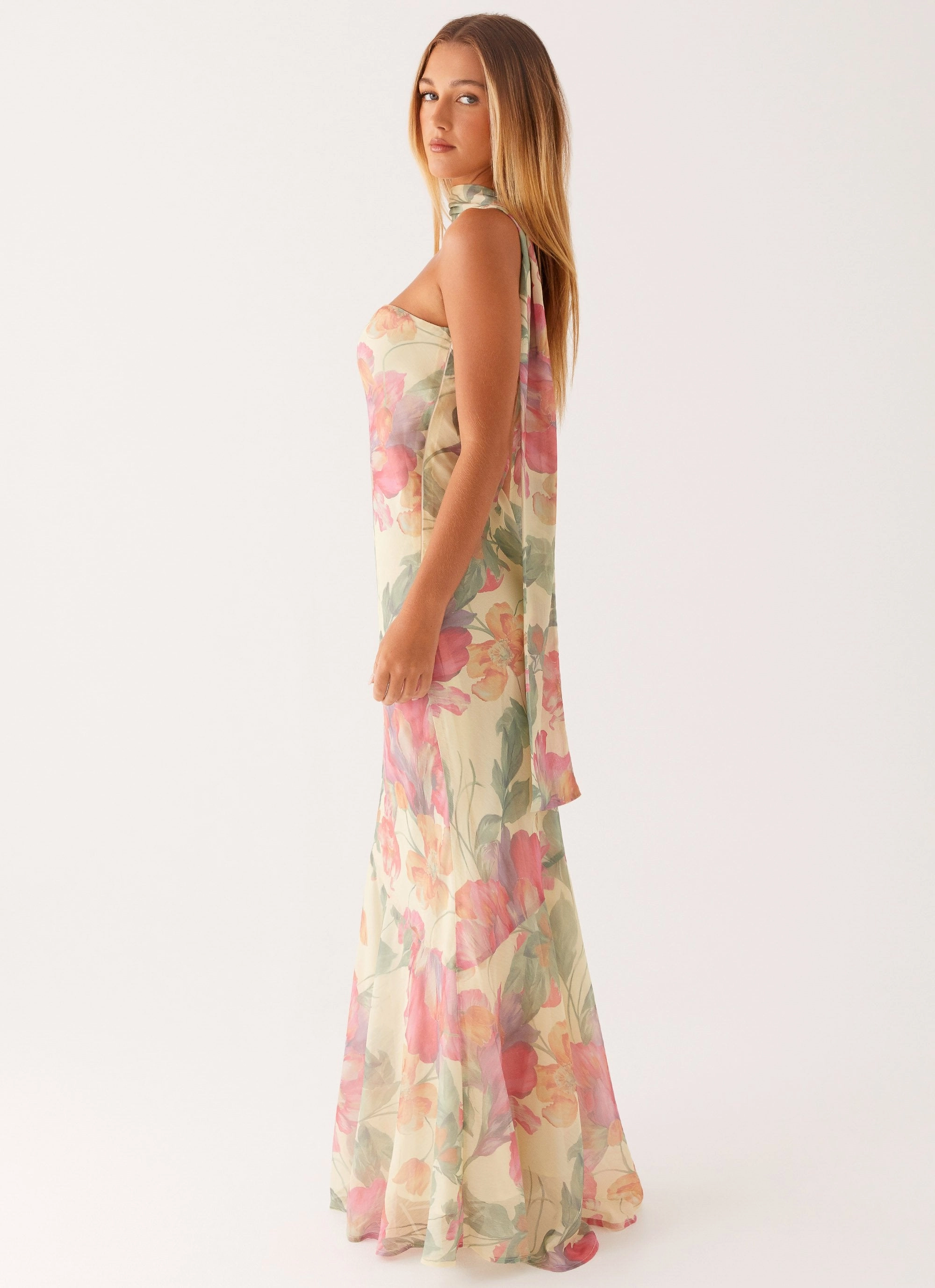 Chic Layering Under The Pagoda Maxi Dress - Yellow Peony