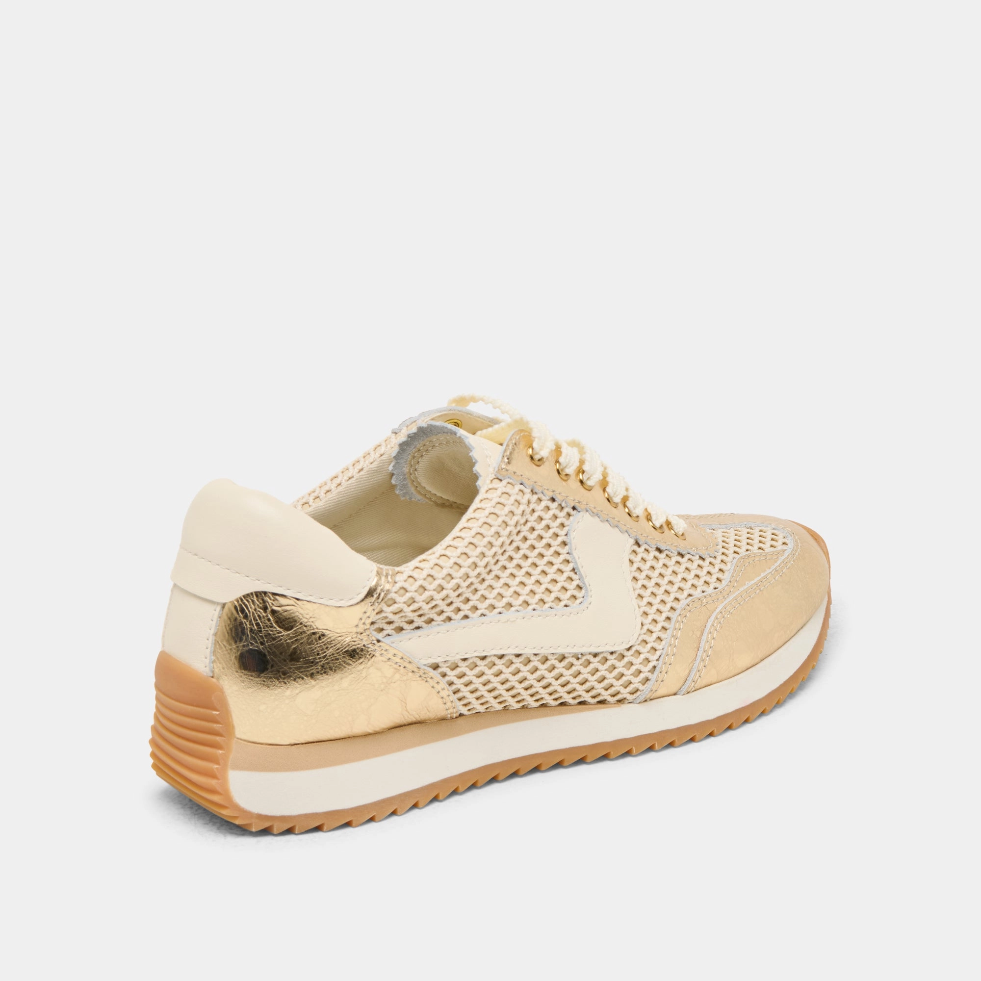 B.NTCD MESH SNEAKERS GOLD WOVEN MESH Dynamic Arch Textured Grip