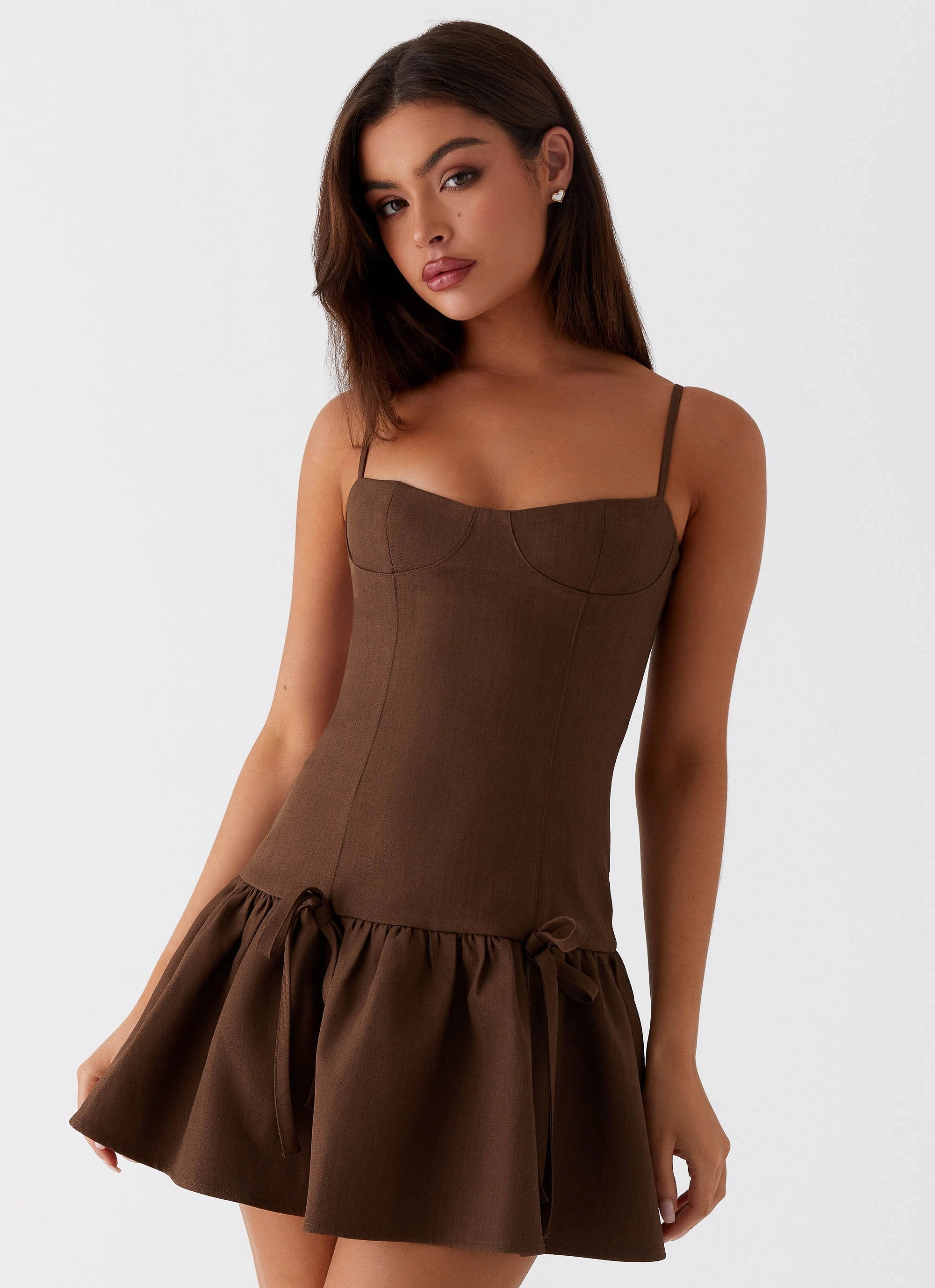 Birthday-Celebration Running Late Mini Dress - Chocolate