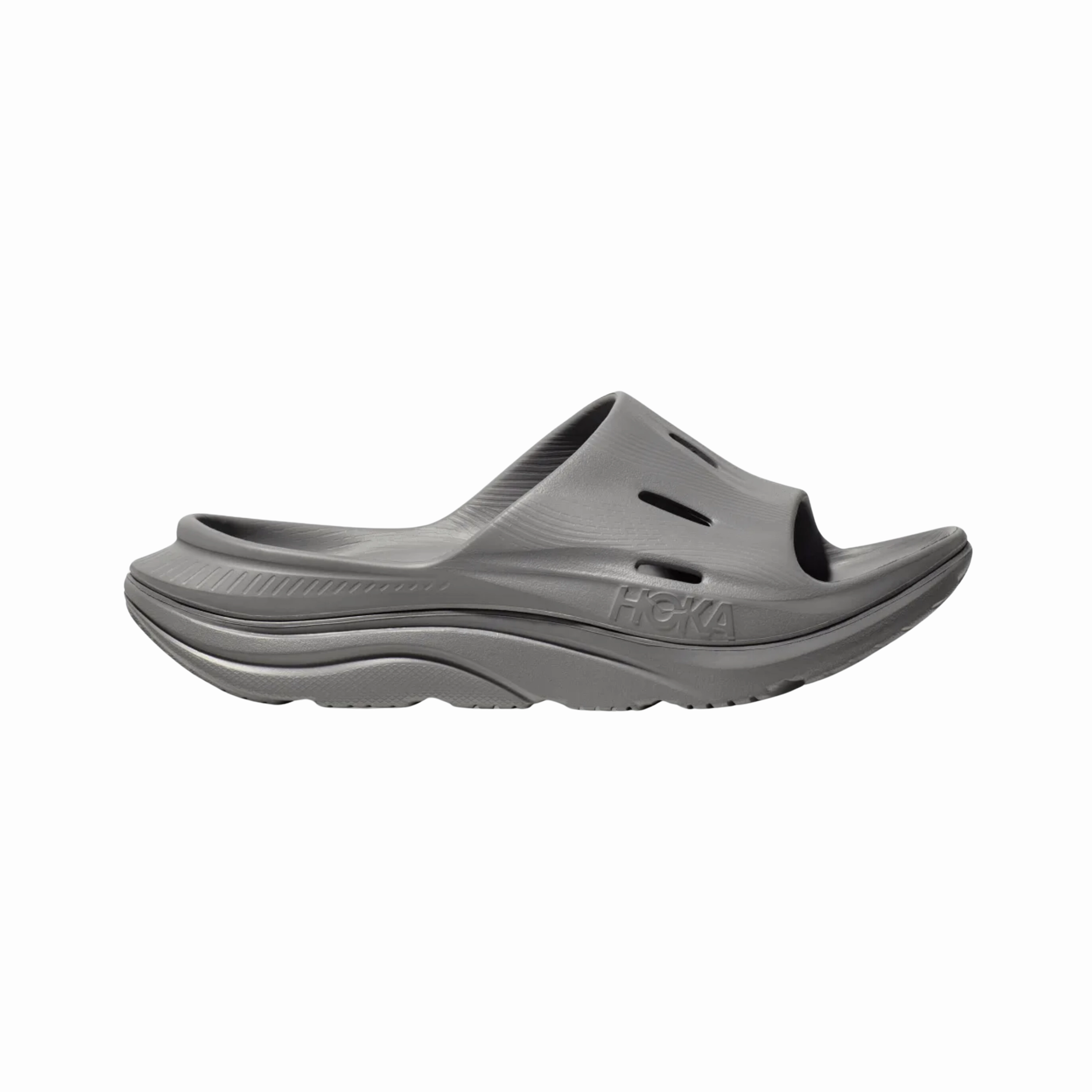 Unisex Ora Recovery Slide 3 - Grey Low Profile Footbed Mold resistant