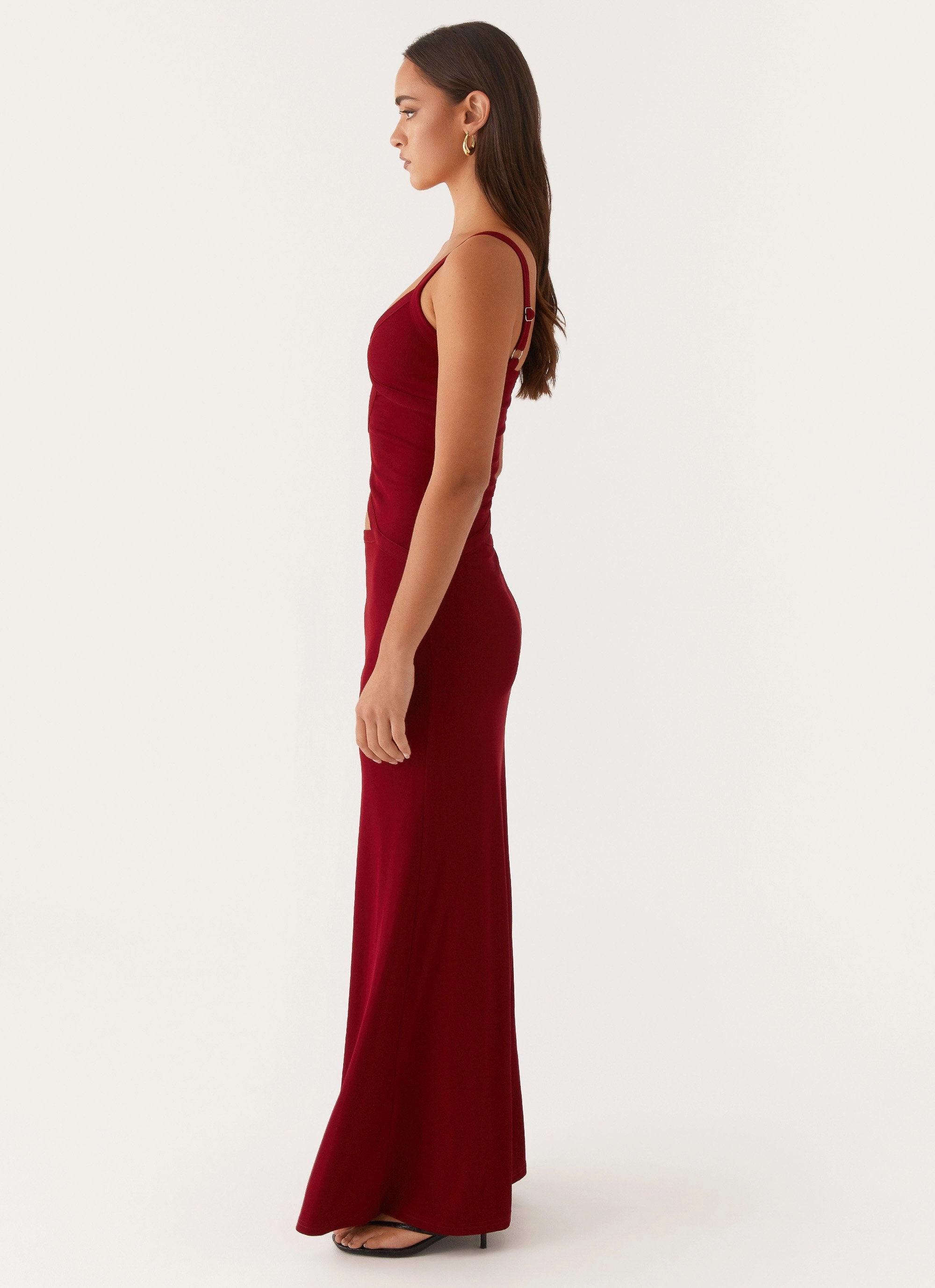 Sleeve Light Jocelyn Maxi Dress - Maroon