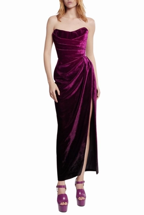 Fluid Shape Velvet Midi Dress