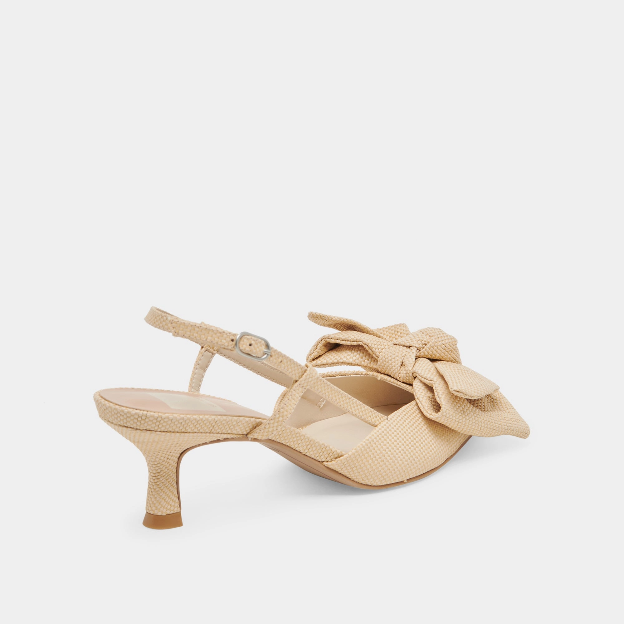 Brunch Spark Daily Wear ODELA BOW HEELS NATURAL WOVEN RAFFIA
