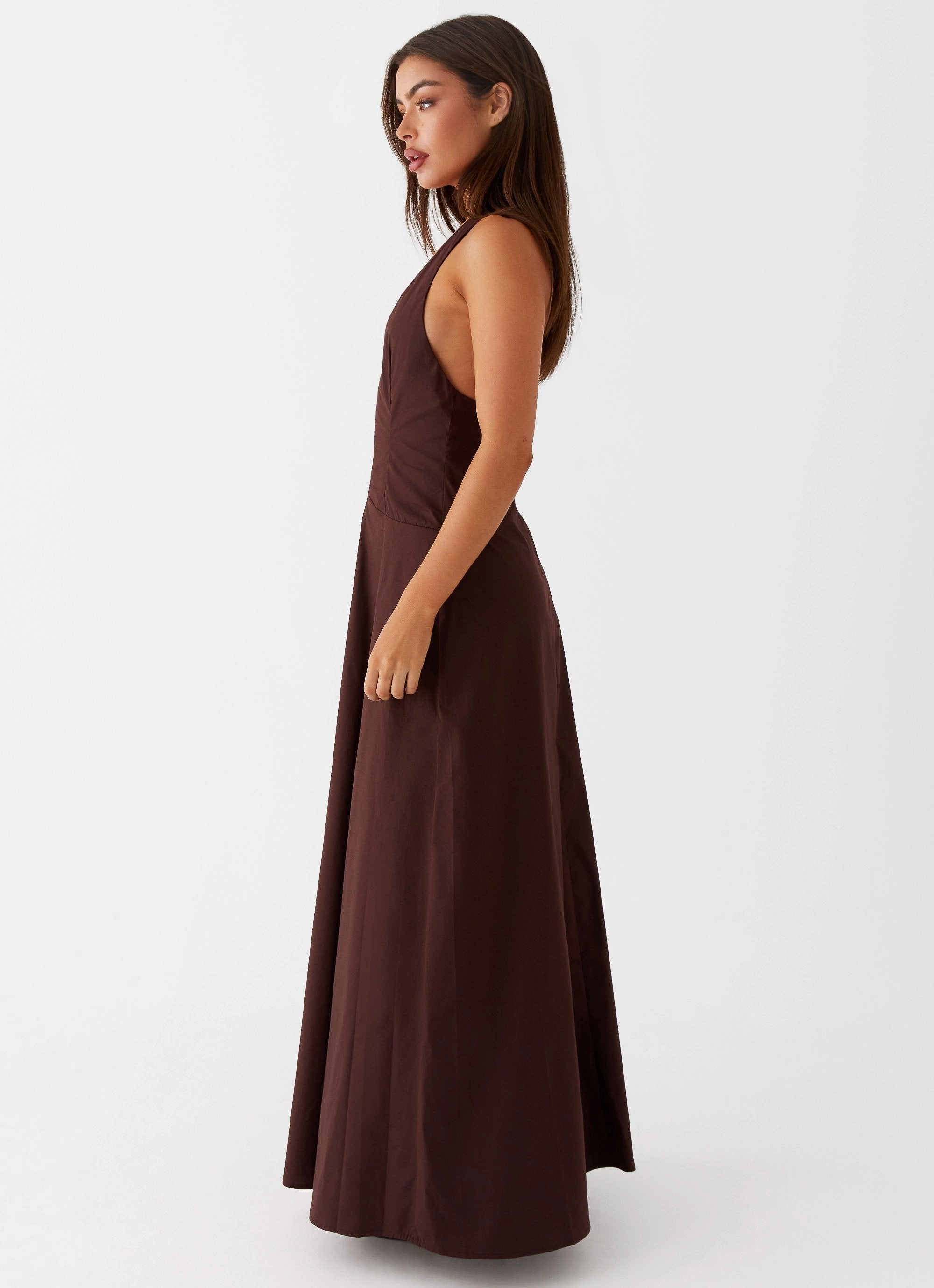 Quick Look Semi Casual Vestige Maxi Dress - Chocolate
