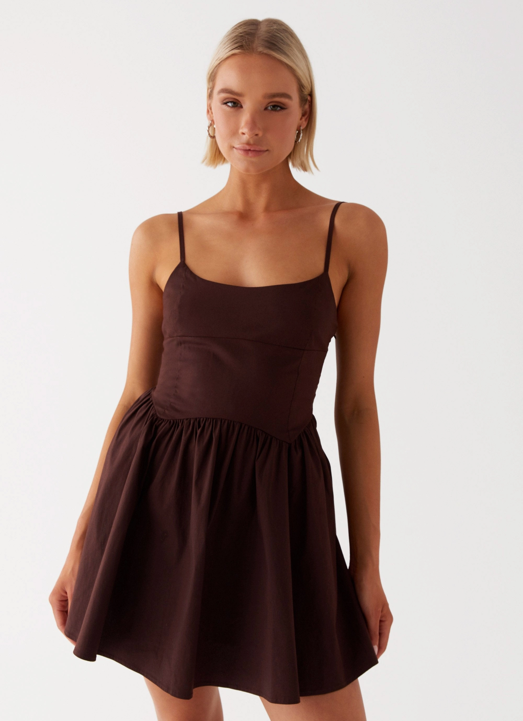 Tesoro Mio Mini Dress - Chocolate Perfect Look Subtle Touch