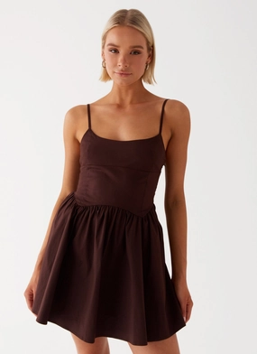 Tesoro Mio Mini Dress - Chocolate Perfect Look Subtle Touch
