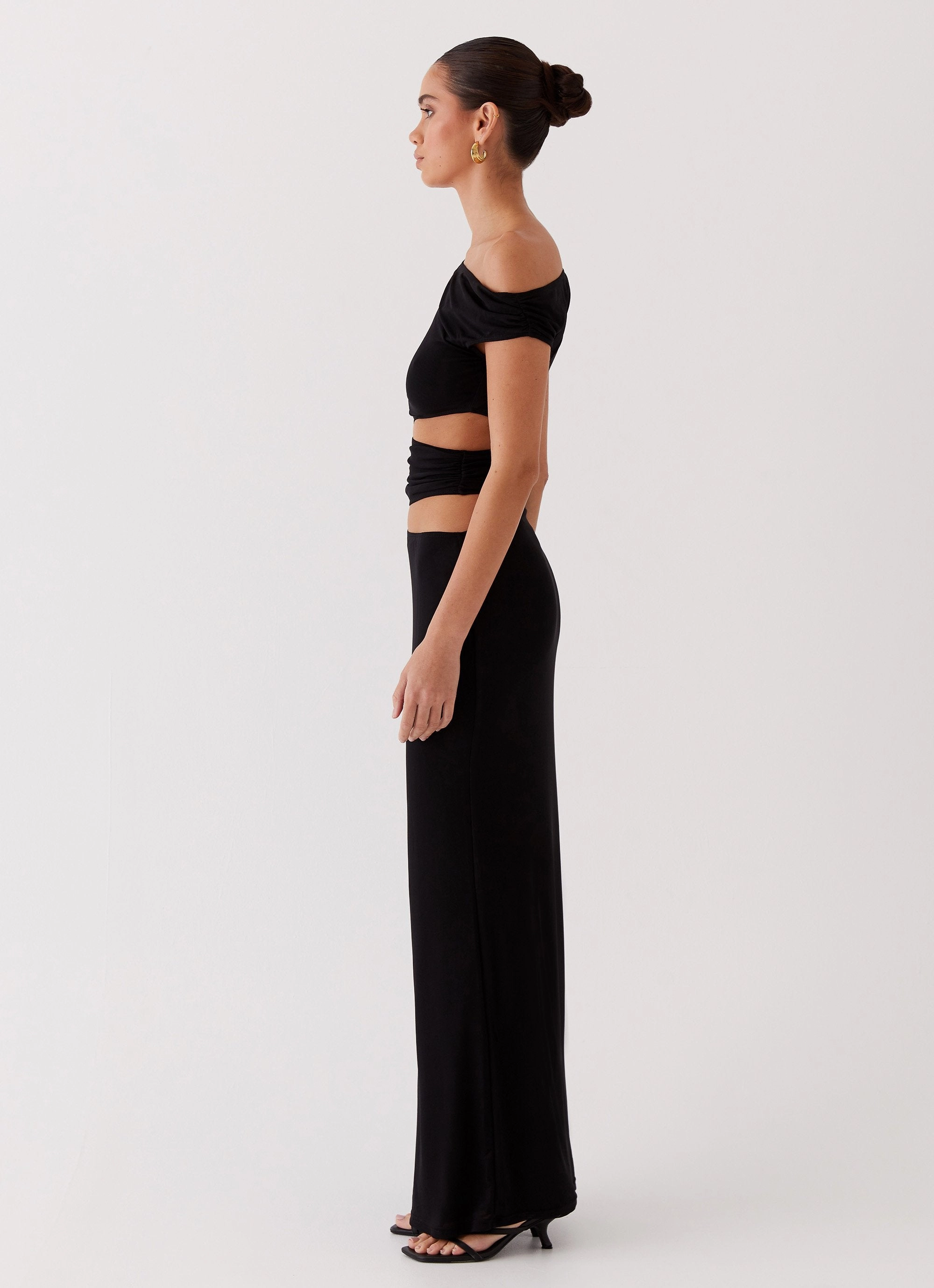 All Day Soft-touch Margot One Shoulder Maxi Dress - Black