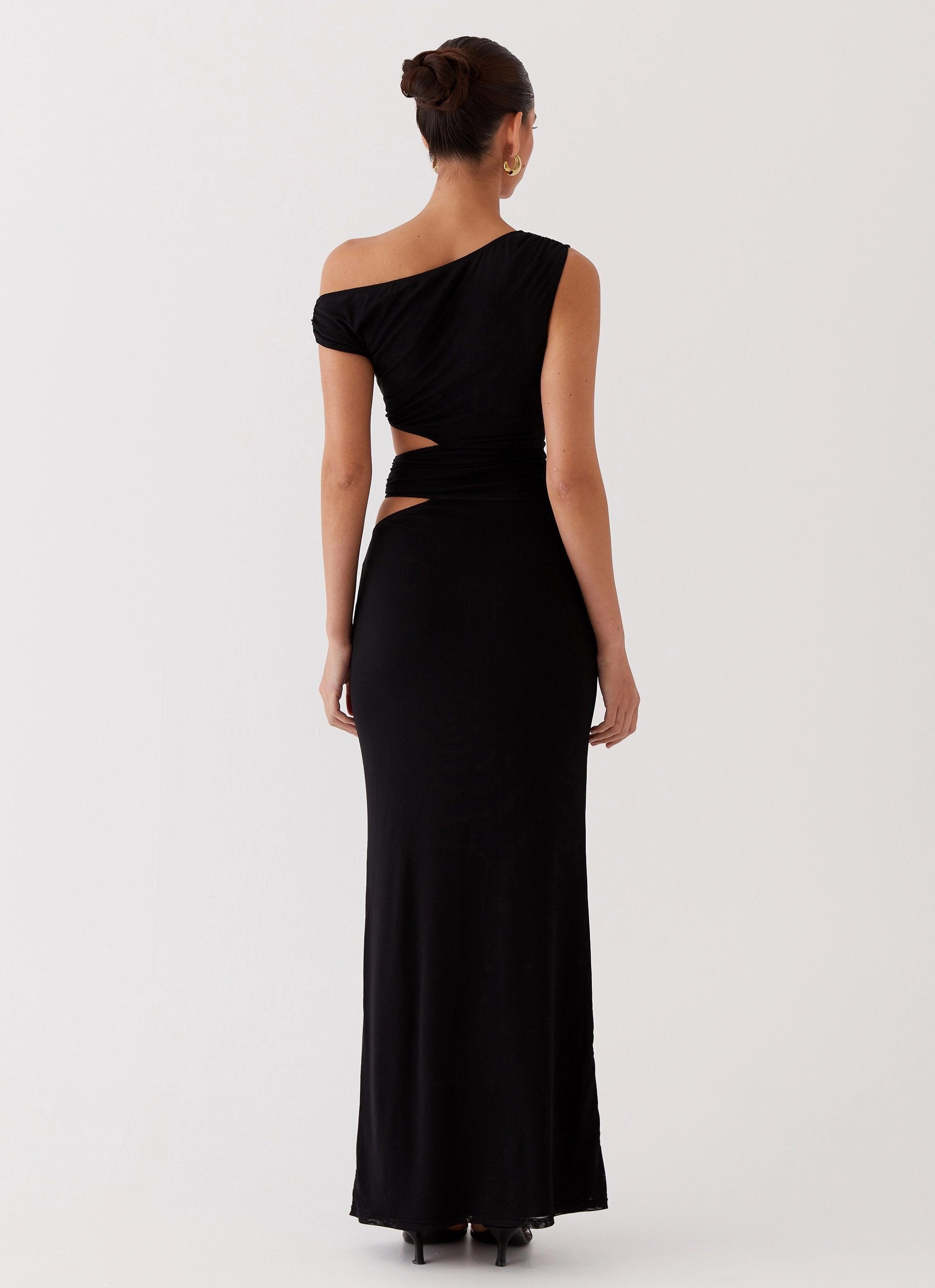 Margot One Shoulder Maxi Dress - Black Family Warm Timeless Design