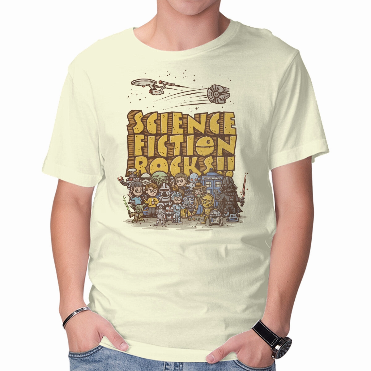 Stretchable Fabric Spandex Enhanced Elasticity Vintage Science Fiction