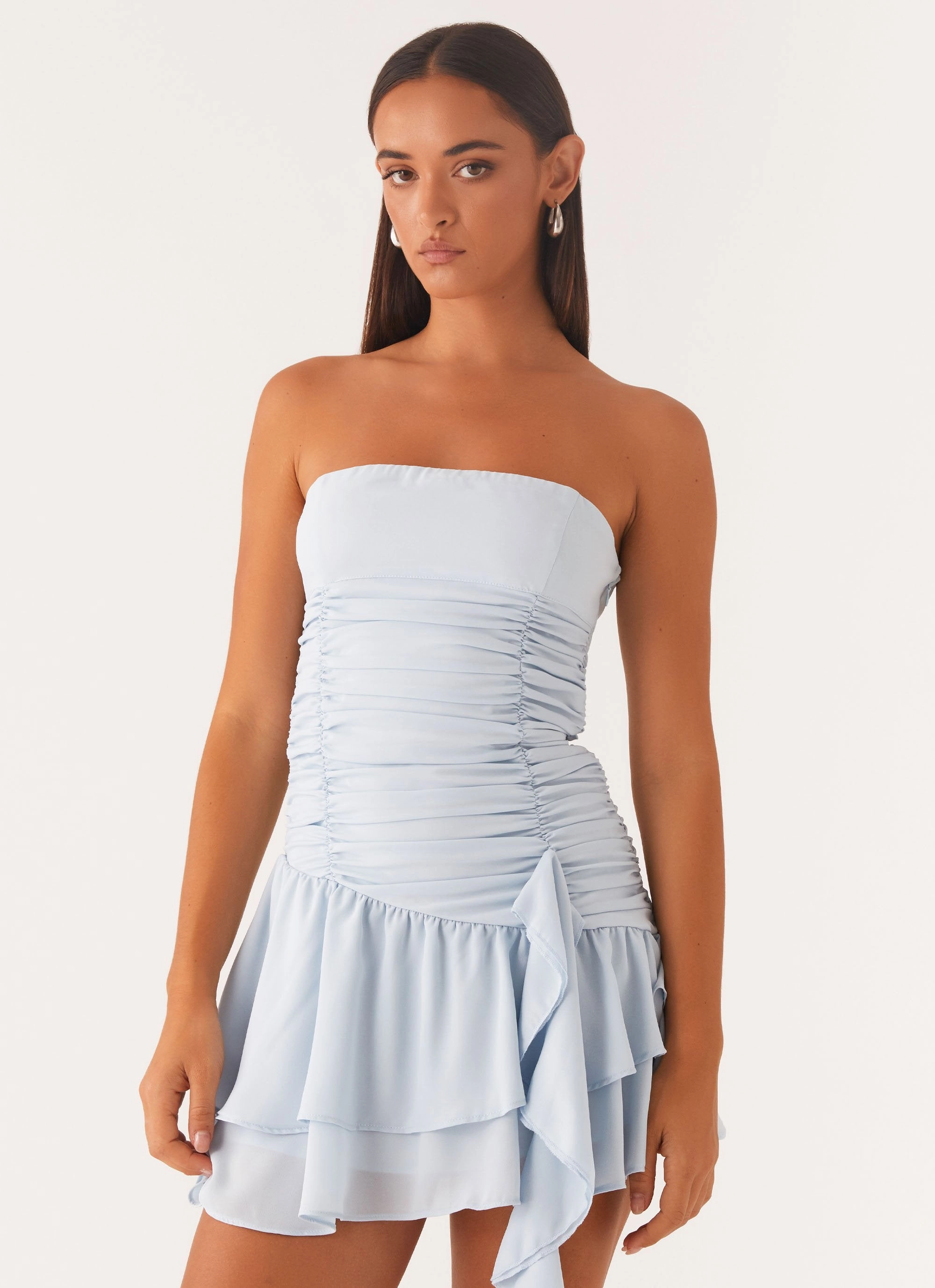Polished Tailoring Viviana Mini Dress - Baby Blue