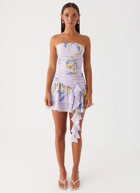 Viviana Mini Dress - Lavender Metallic Finish Fashion Fit