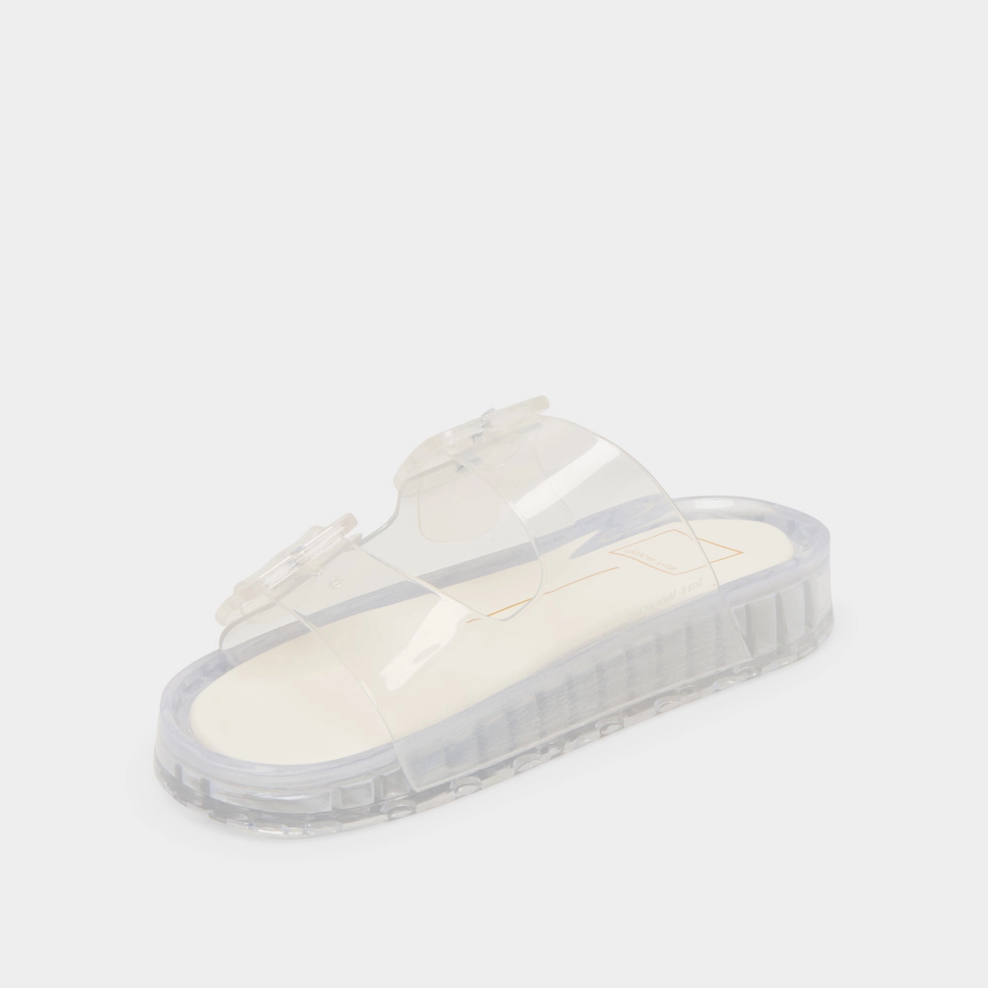 Weather Resistant Finish Chic Travel Shoes JULIO SANDALS CRYSTAL VINYL