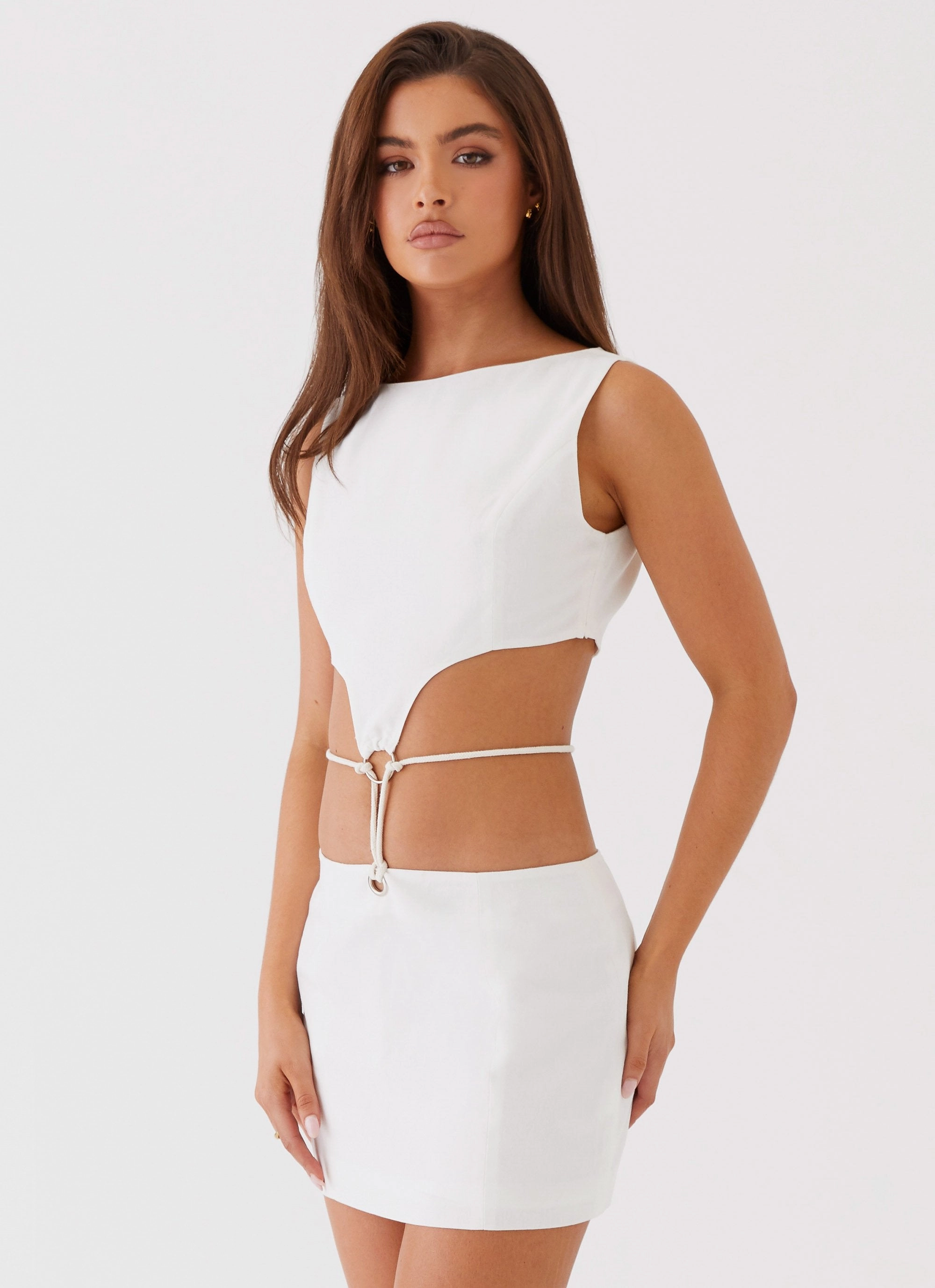 Ryann Cut Out Mini Dress - White UVProtectiveLayer