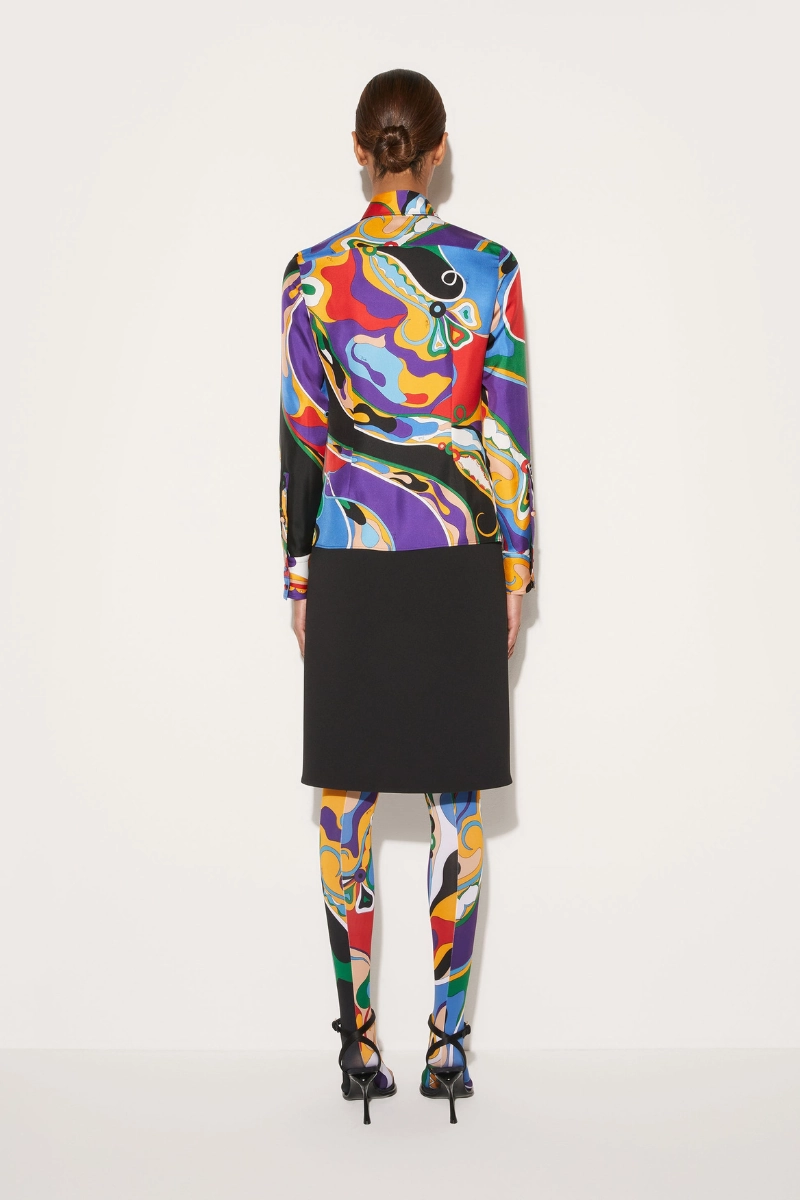 Eco Friendly Dye Orchidee Print Twill Shirt